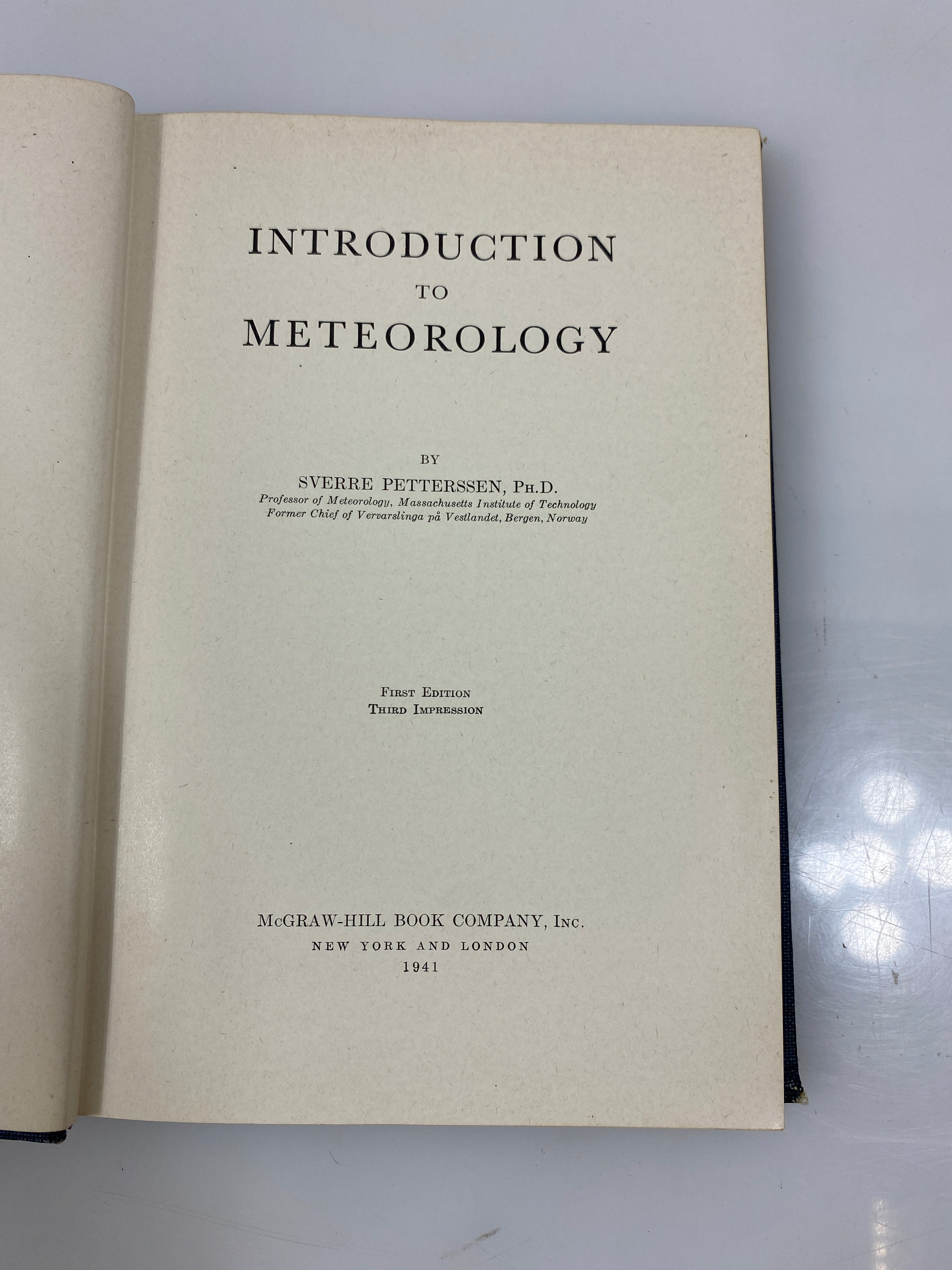 Introduction to Meteorology by Petterssen 1941 McGraw-Hill HC