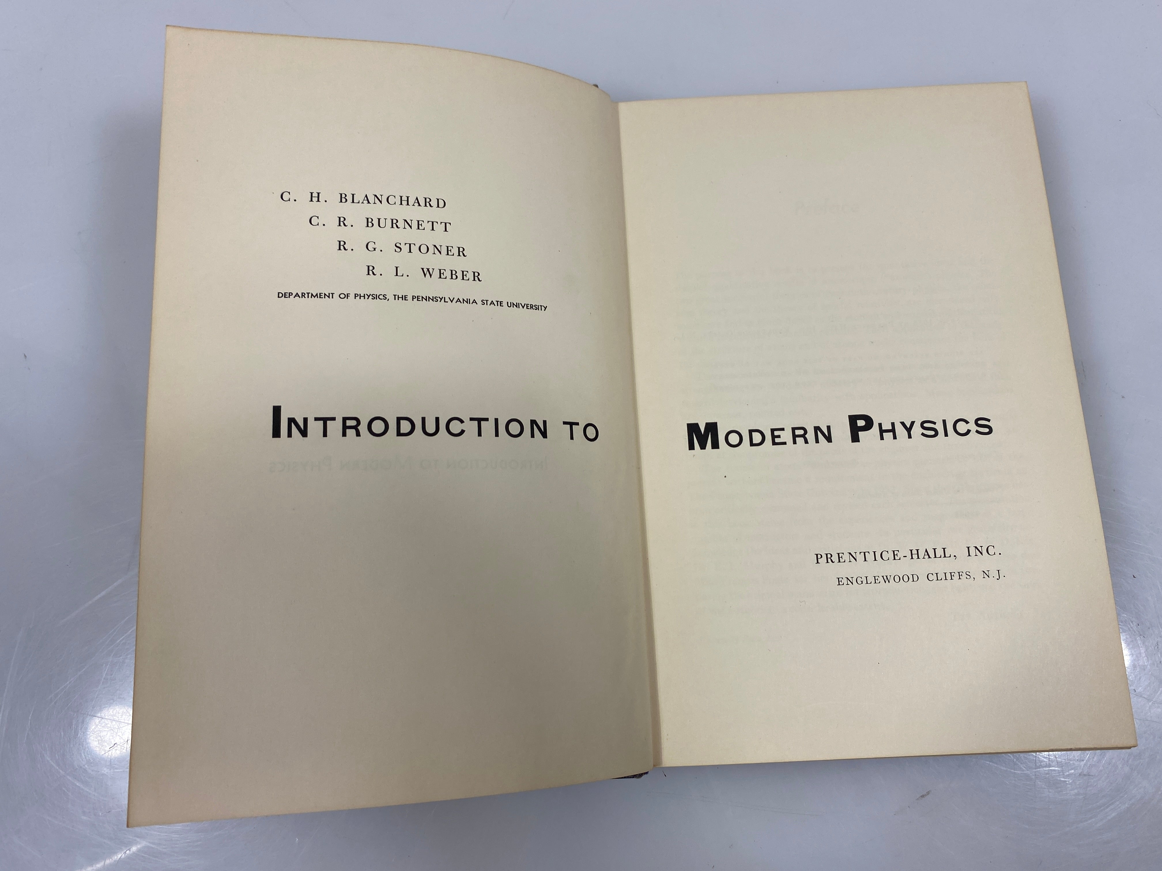 Introduction to Modern Physics Blanchard/Burnett/Stoner/Weber 1958 HC