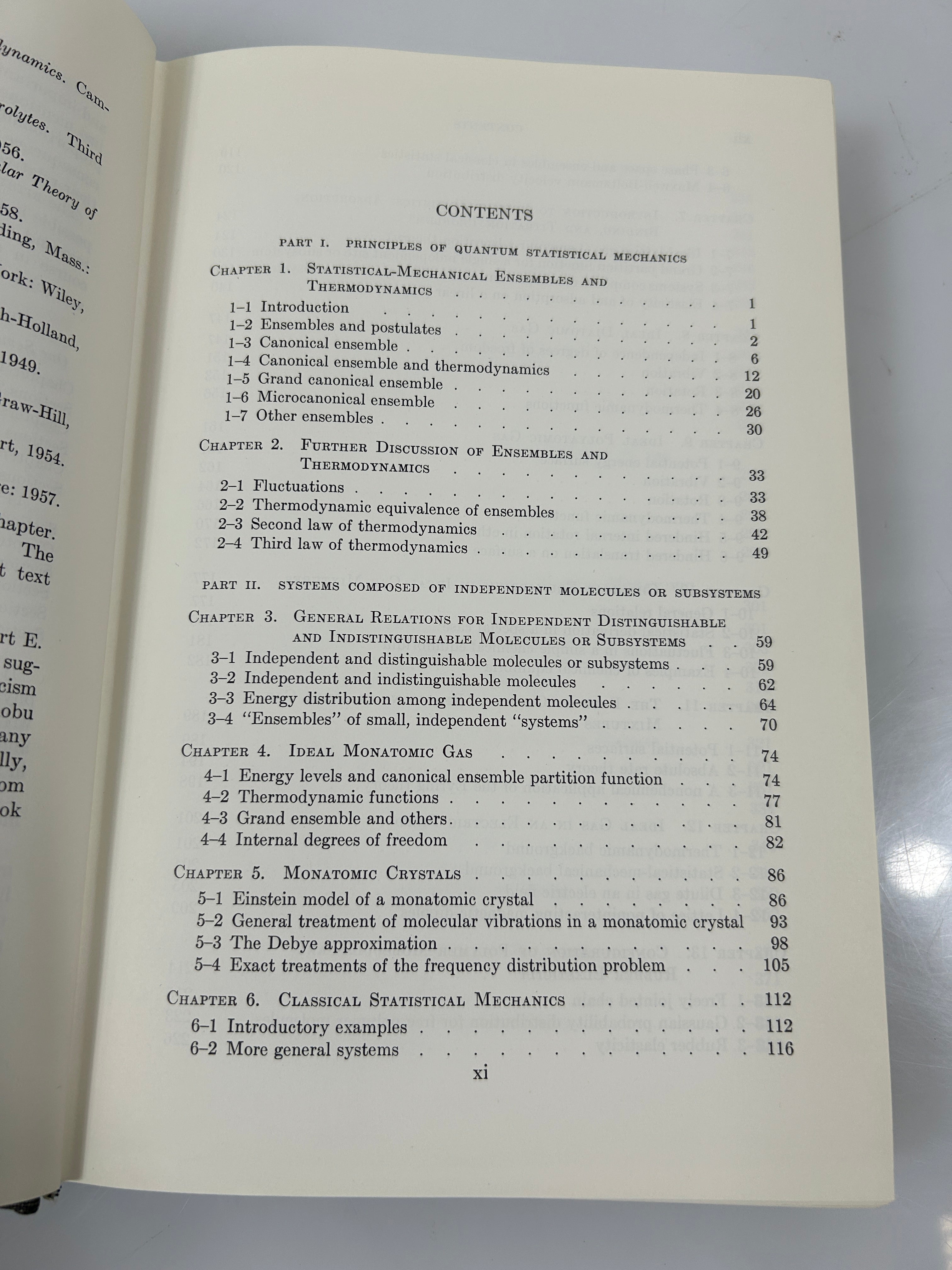 Introduction to Statistical Thermodynamics by Terrell L. Hill Addison Wesley HCDJ