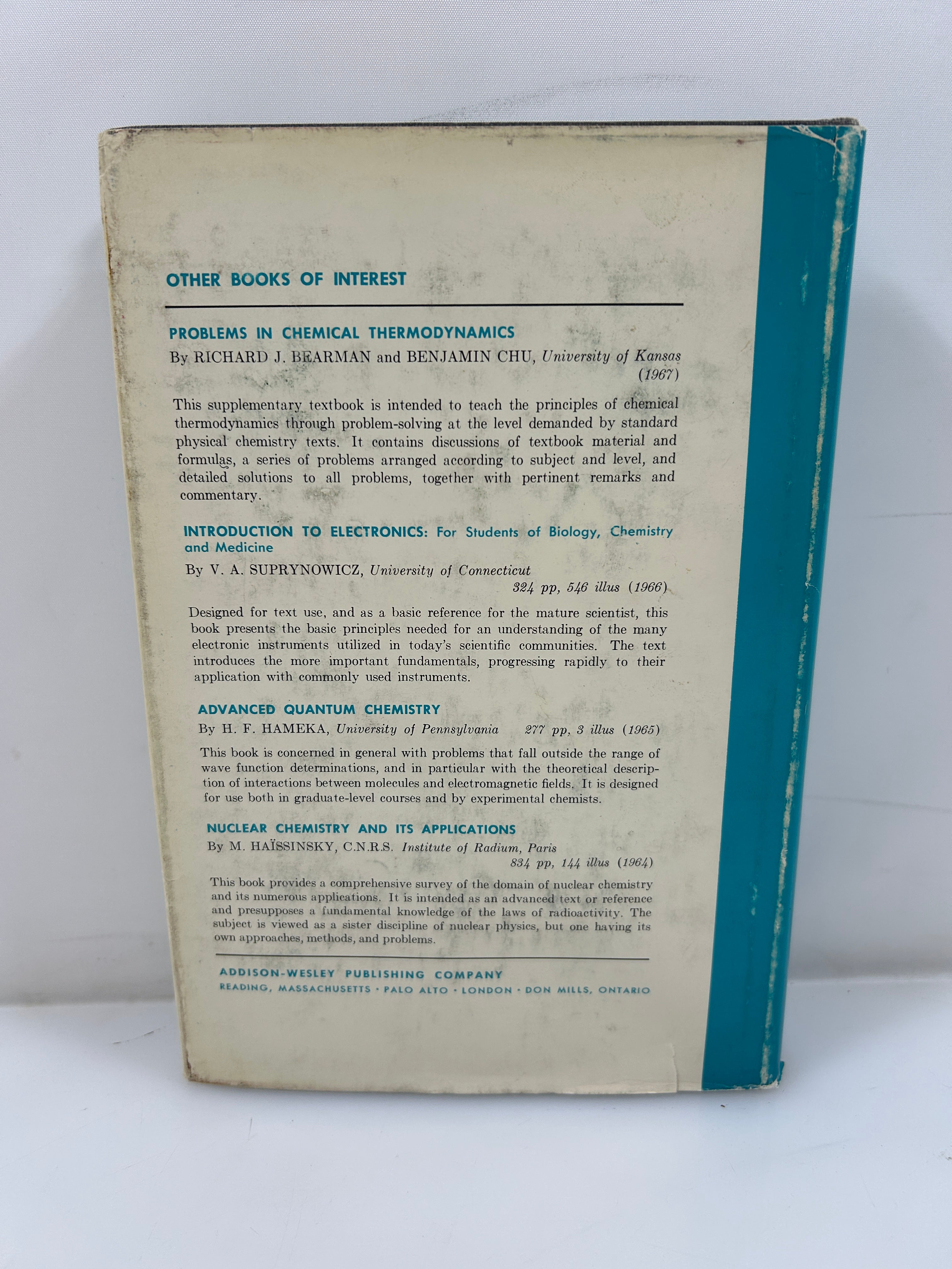 Introduction to Statistical Thermodynamics by Terrell L. Hill Addison Wesley HCDJ