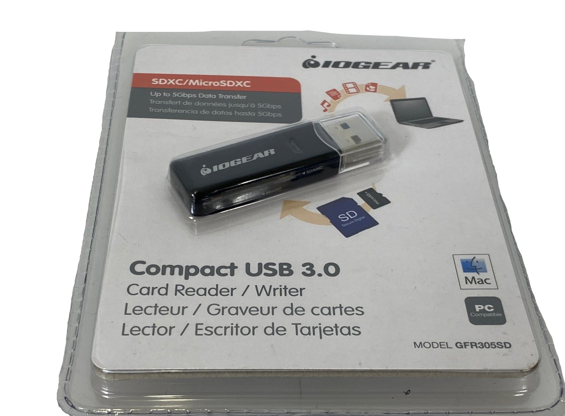 IOGear GFR305SD Compact USB 3.0 Card Reader/Writer *New*