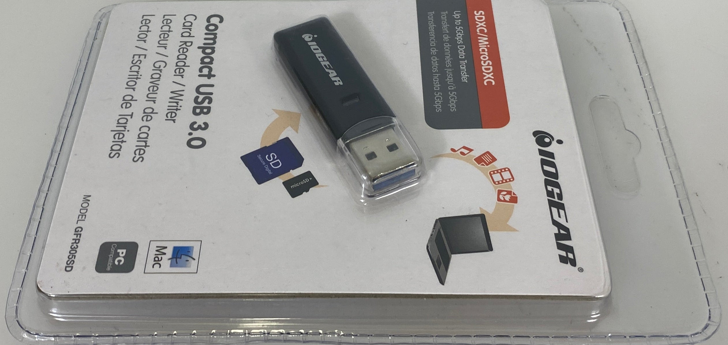 IOGear GFR305SD Compact USB 3.0 Card Reader/Writer *New*