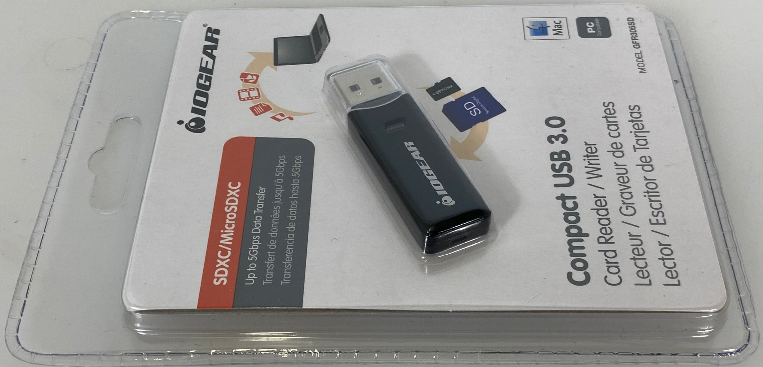 IOGear GFR305SD Compact USB 3.0 Card Reader/Writer *New*