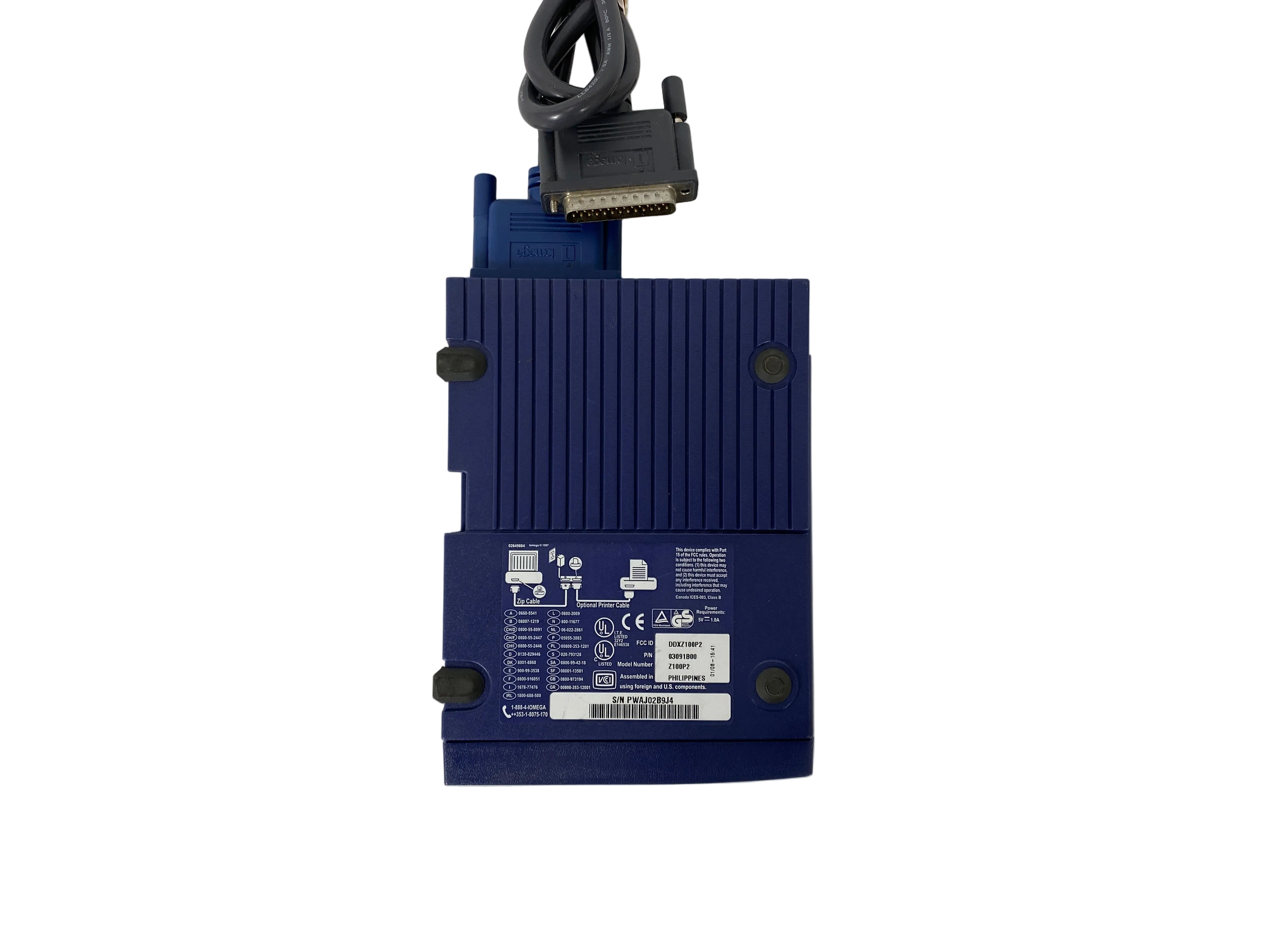 Iomega Z100S2 100MB External SCSI Blue Zip Drive *Needs Power Supply*