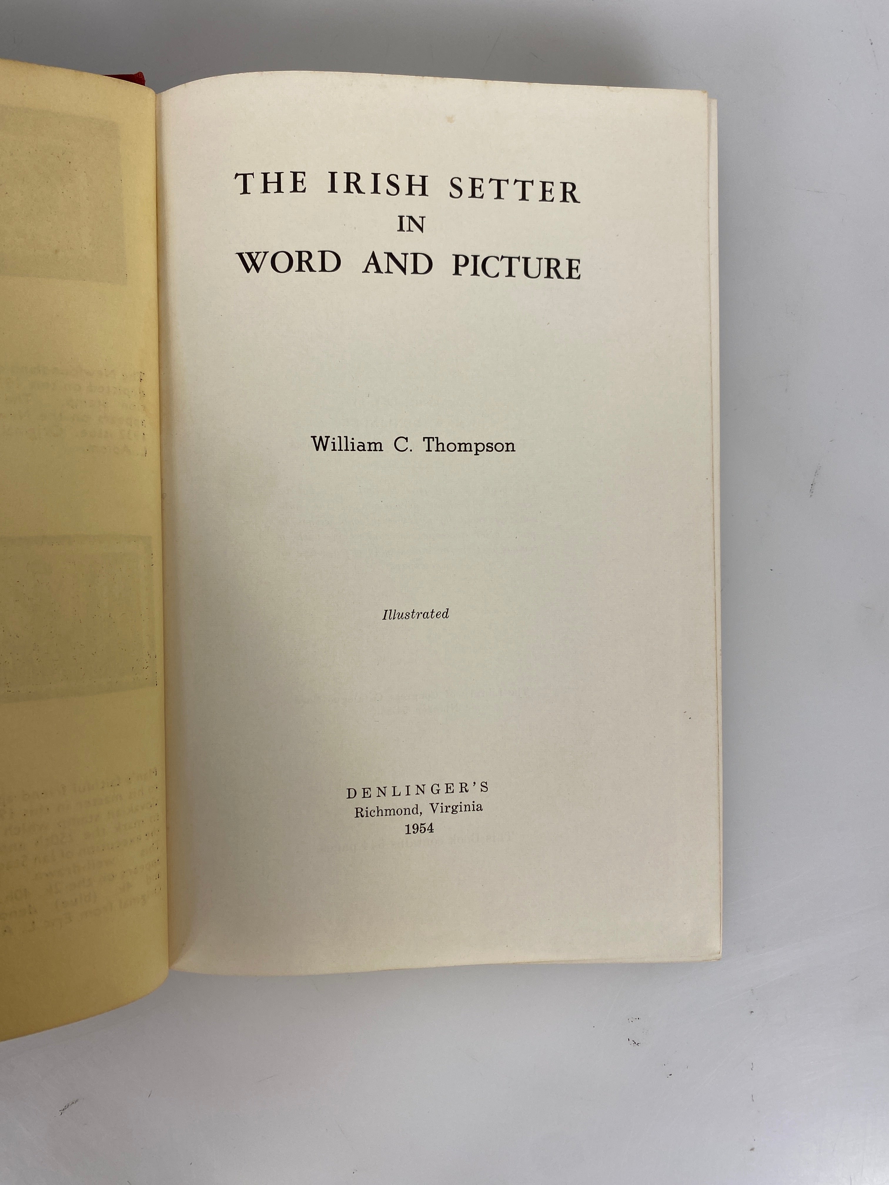 Irish Setter Word and Picture by William Thompson 1954 Vintage HC