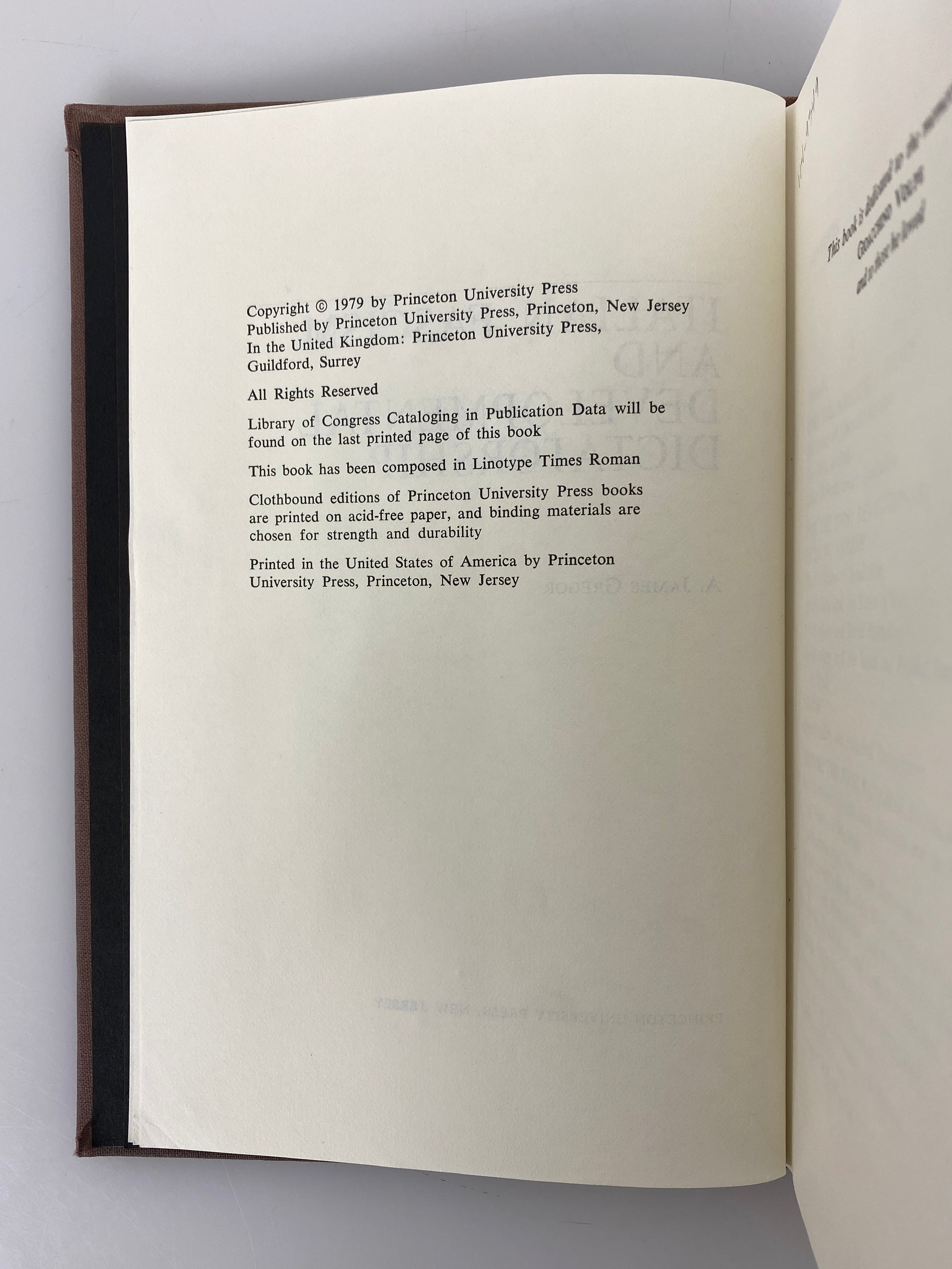 Italian Fascism & Developmental Dictatorship 1979 Ex-Library HC