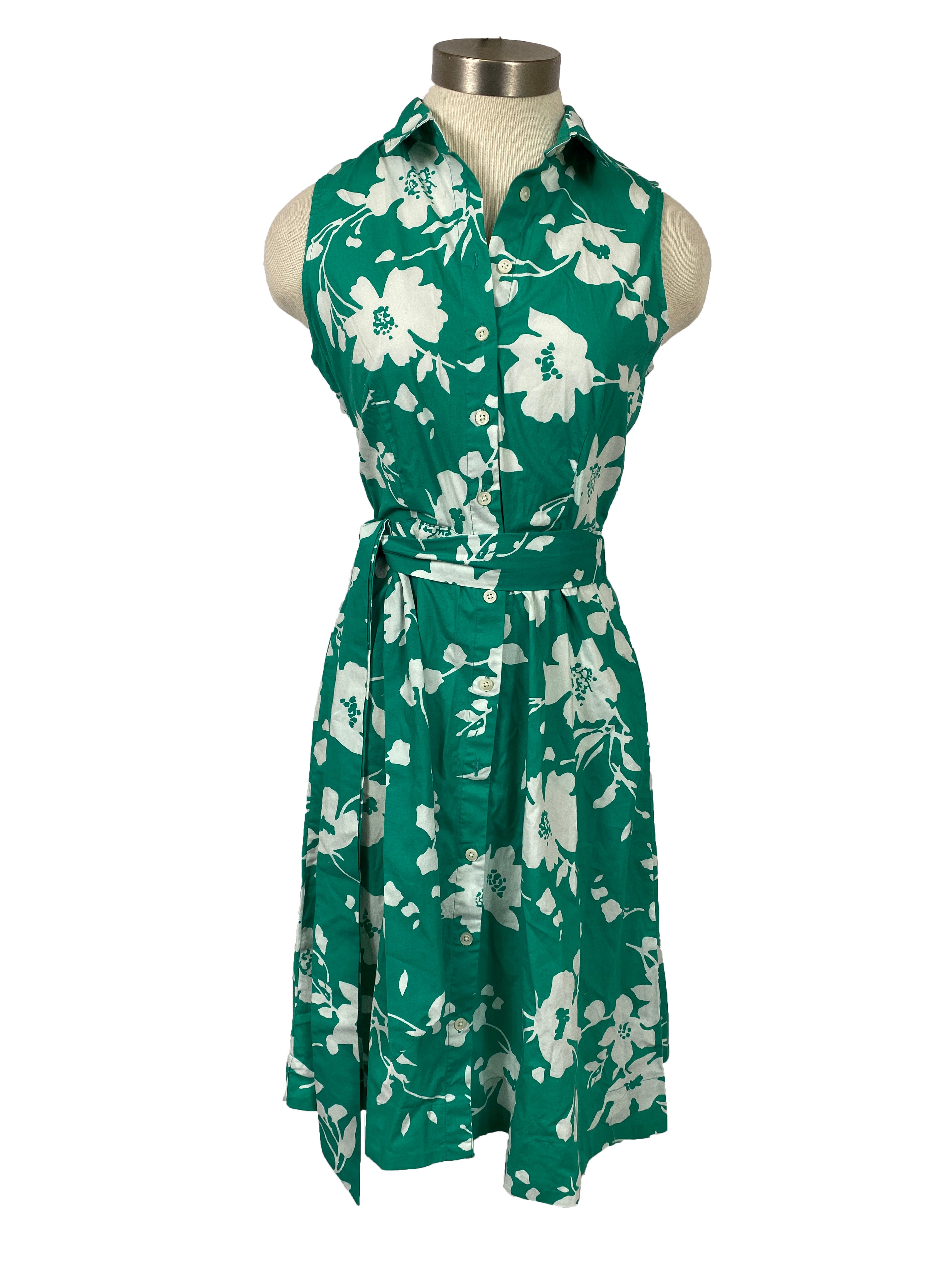 J. Crew Green Floral Dress Women's Size 4