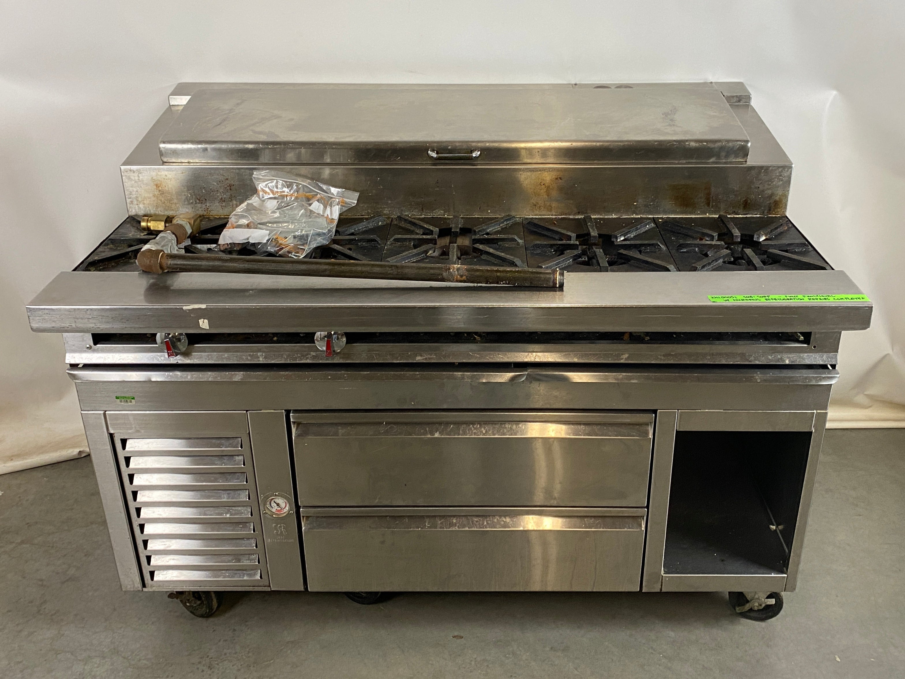 Jade Refrigeration 5 Cast Iron Stove Tops w/ Refrigerated Drawers and Container #1