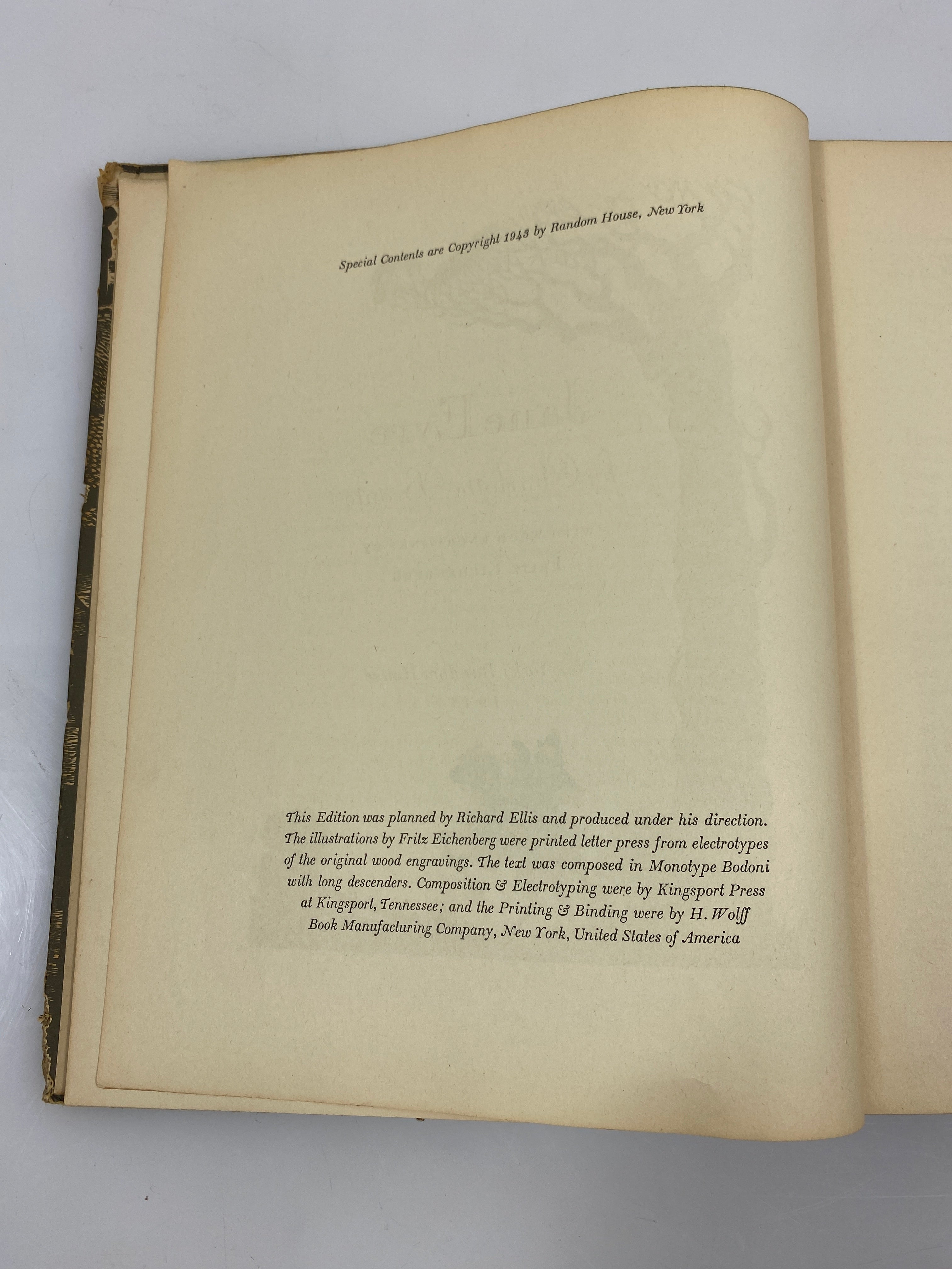 Jane Eyre by Charlotte Bronte Random House 1943 HC