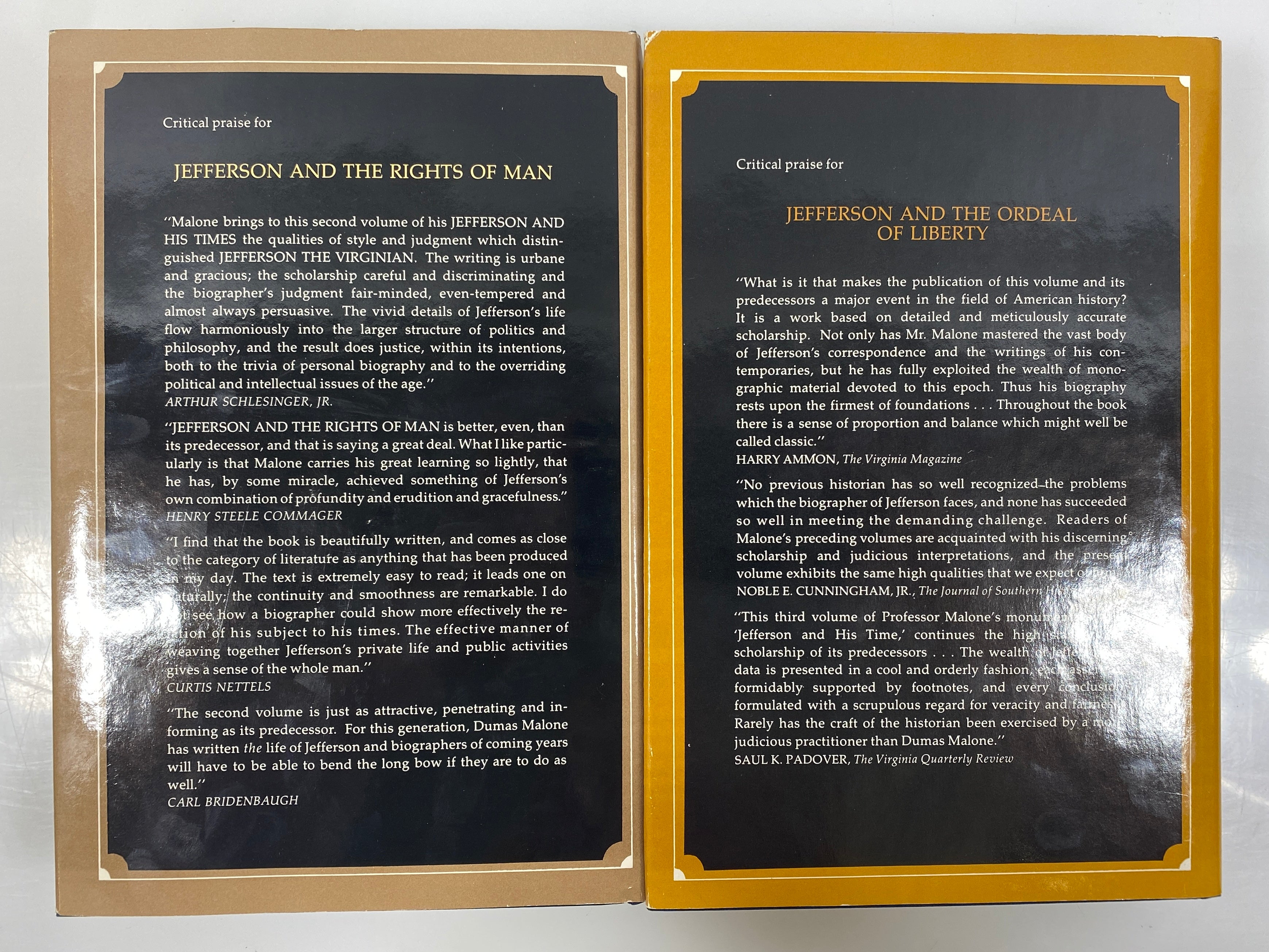 Jefferson and the Ordeal of Liberty/The Rights of Man 1951-1962 DJ HC