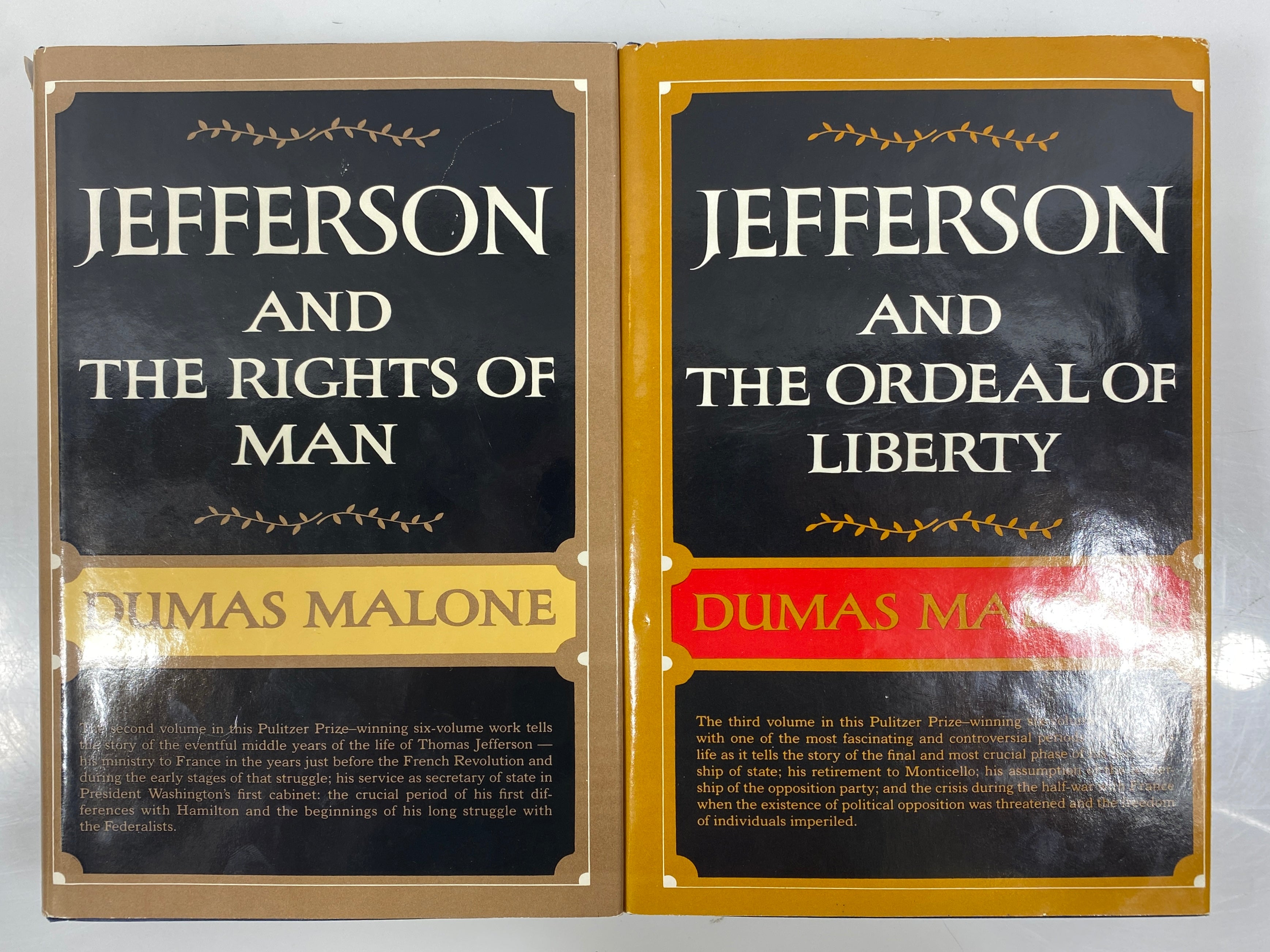 Jefferson and the Ordeal of Liberty/The Rights of Man 1951-1962 DJ HC