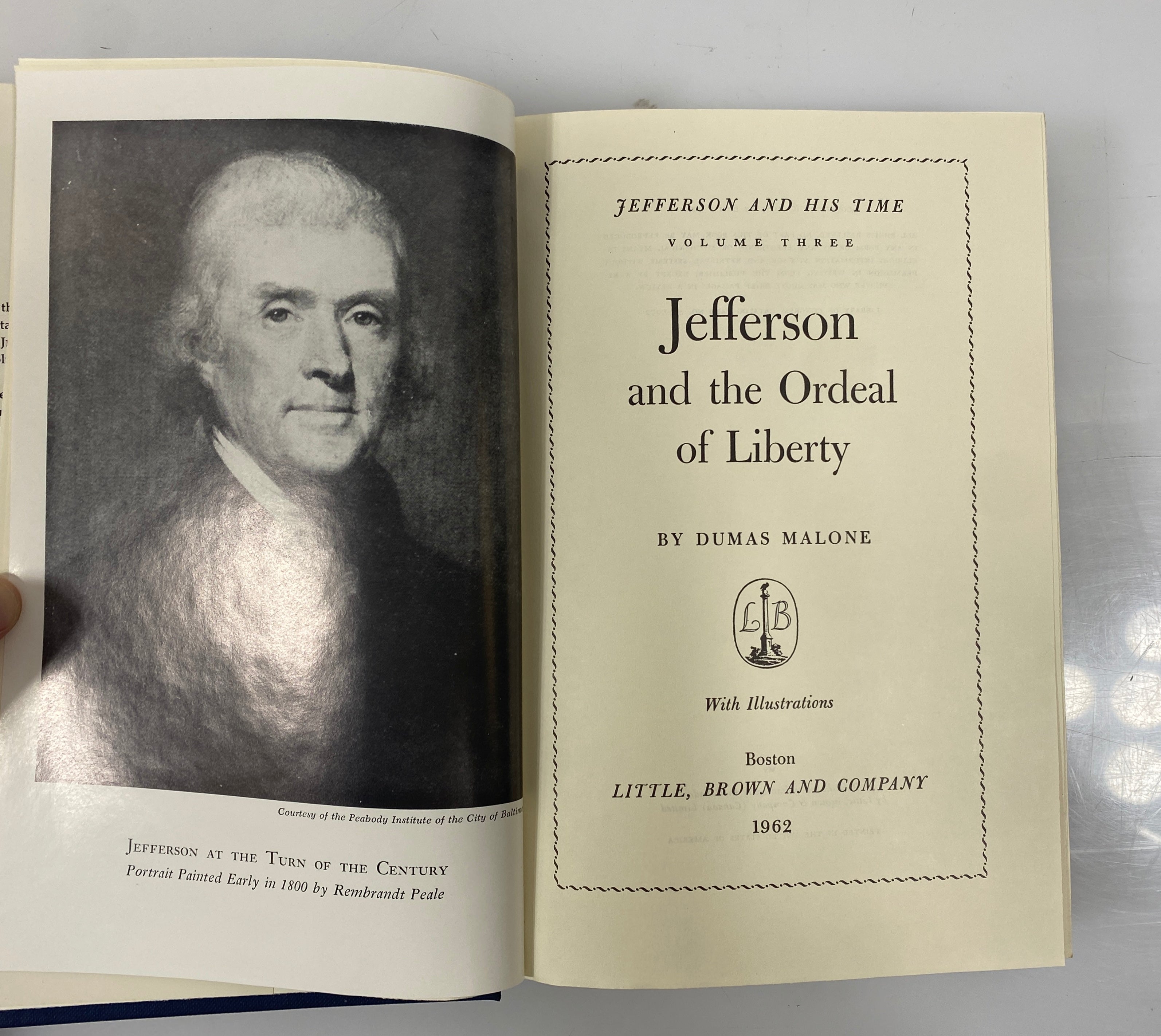 Jefferson and the Ordeal of Liberty/The Rights of Man 1951-1962 DJ HC