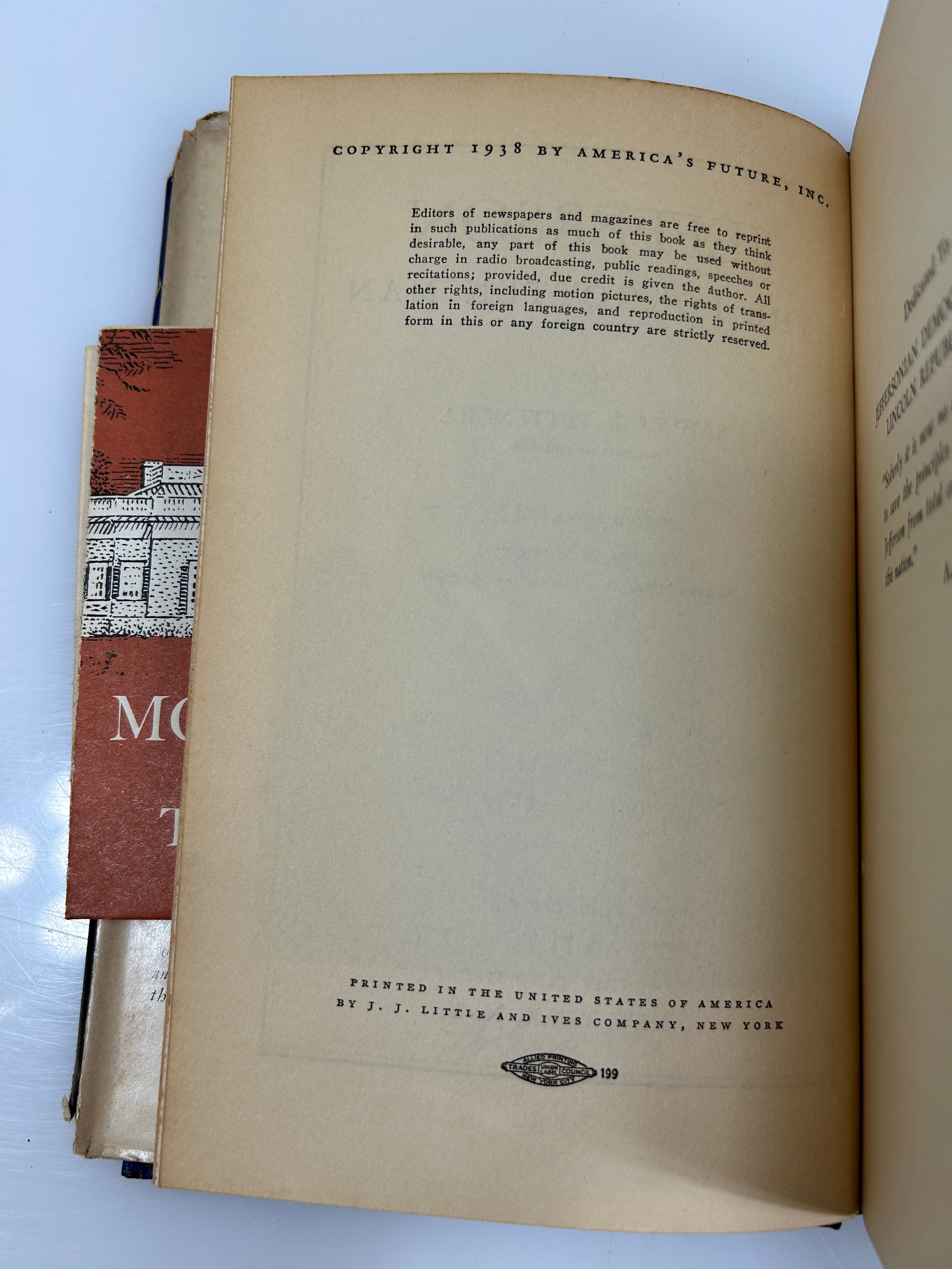 Jefferson The Forgotten Man by Samuel B. Pettengill  *signed* 1938 HCDJ