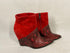 Jessica Simpson Red Suede and Snakeskin Ankle Wedge Boots Women's Size 7.5