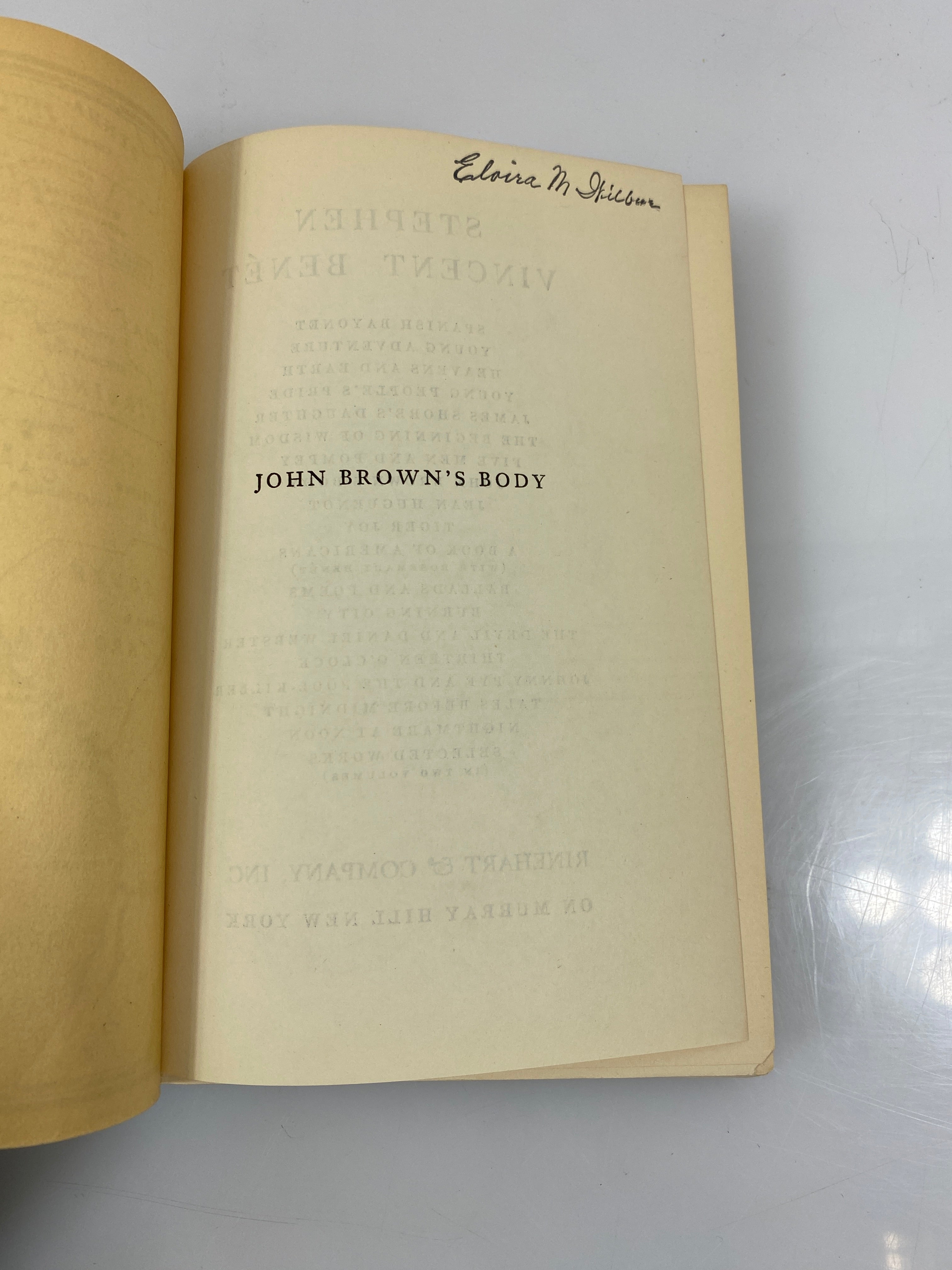 John Brown's Body by Benet 1928 HCDJ
