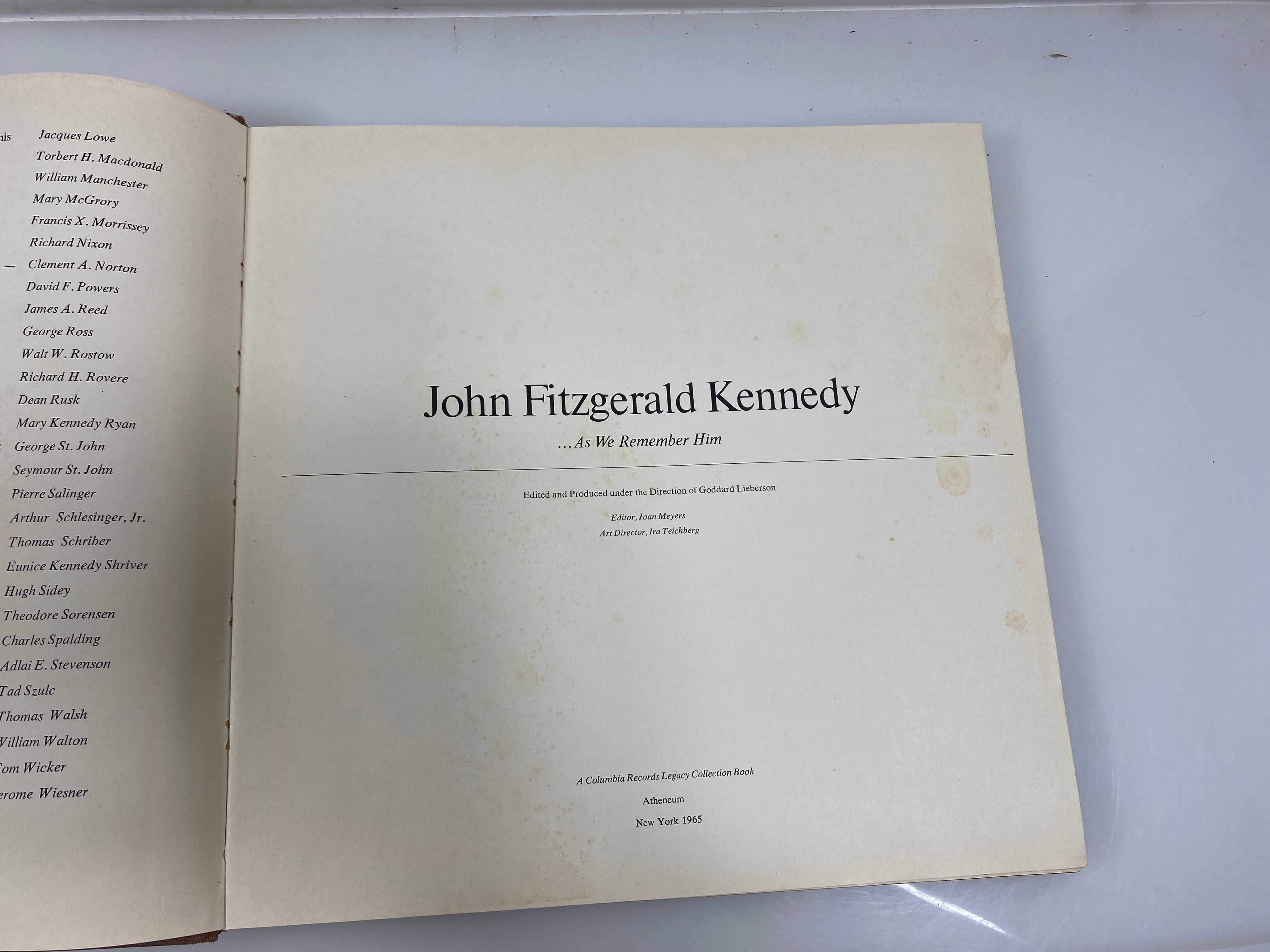 John Fitzgerald Kennedy As We Remember Him by Meyers 1965 HC