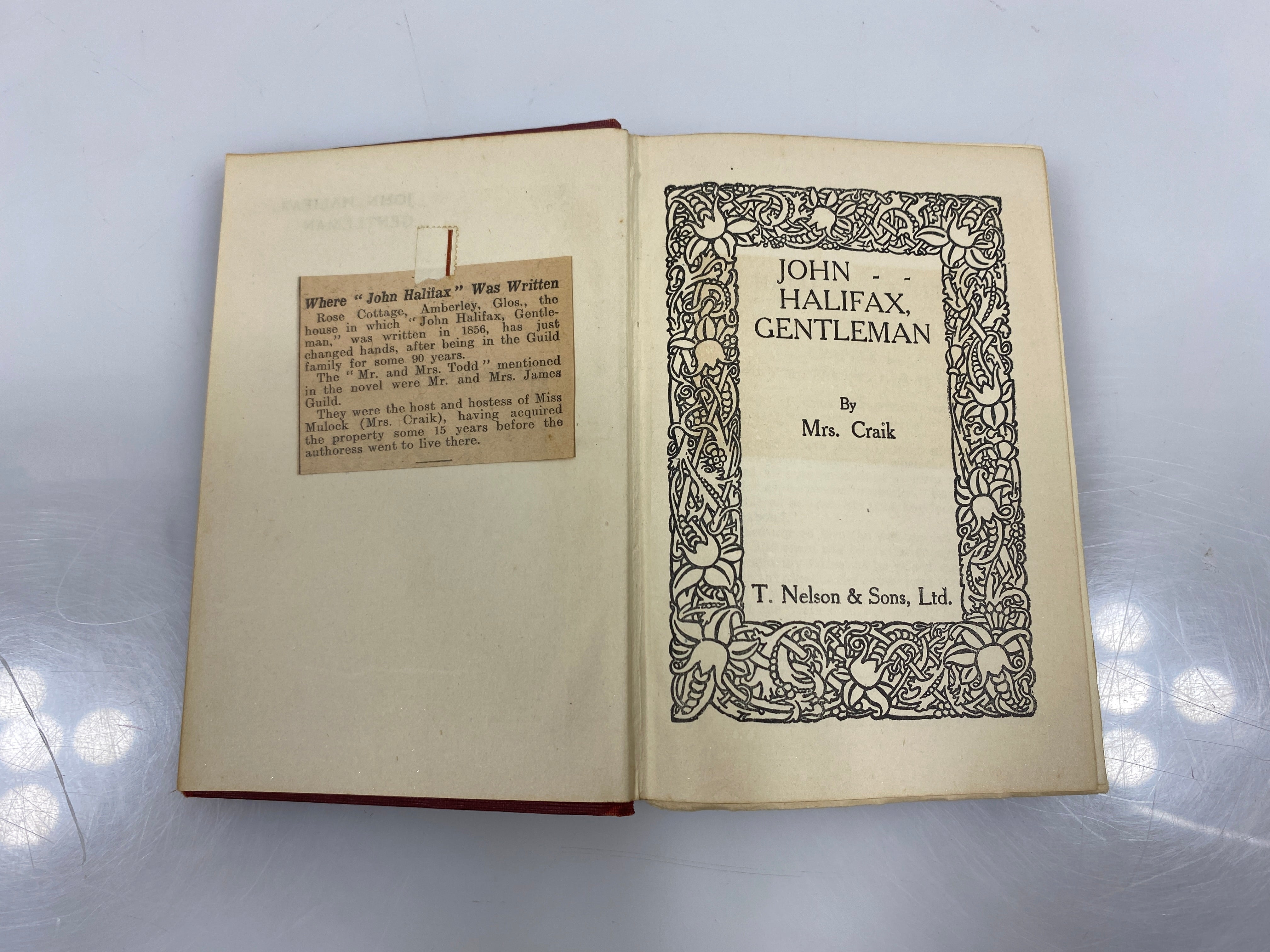 John Halifax Gentleman by Craik c.1930 HC
