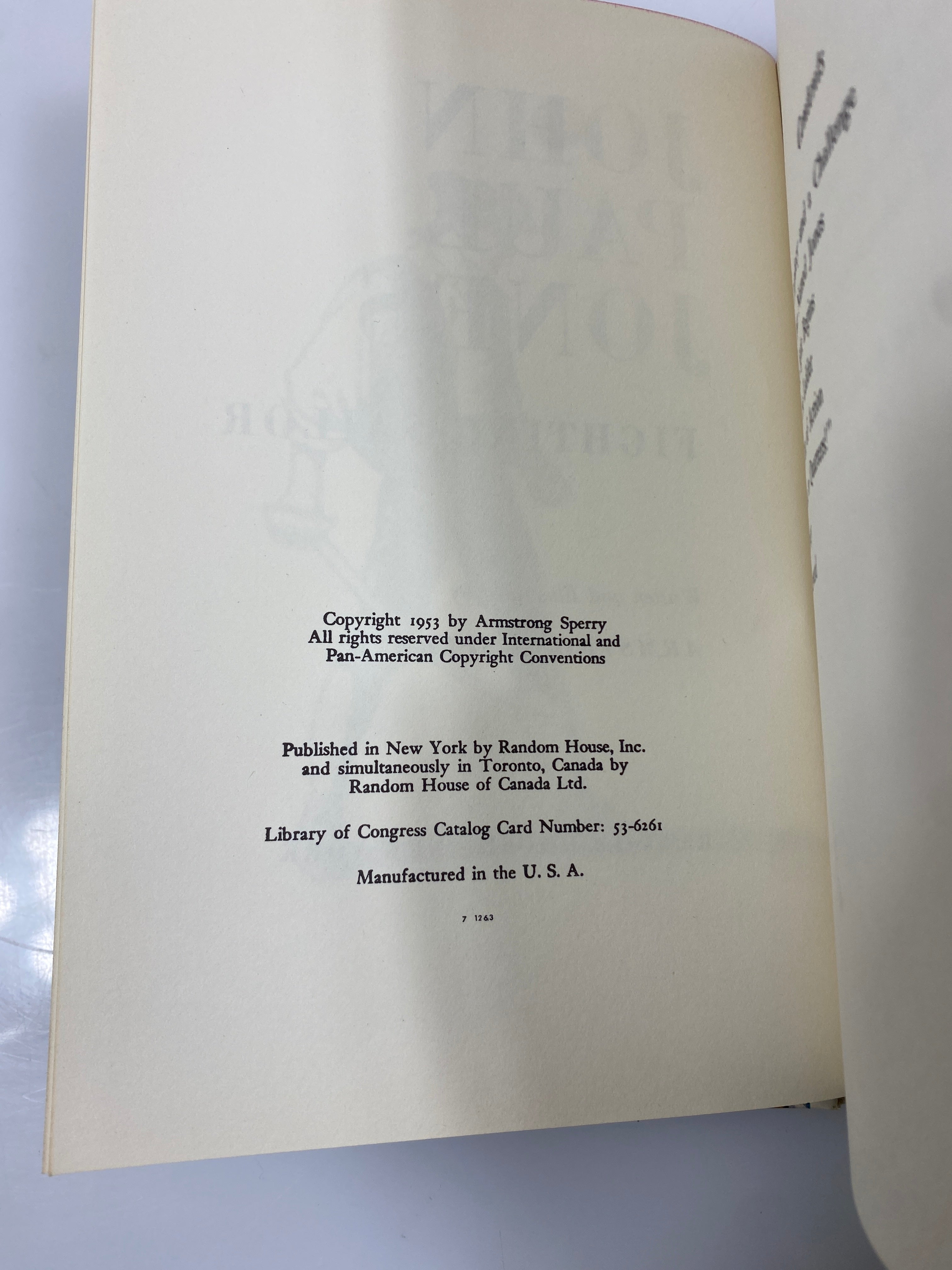 John Paul Jones, Fighting Sailor Armstrong Sperry Random House 1953 HC