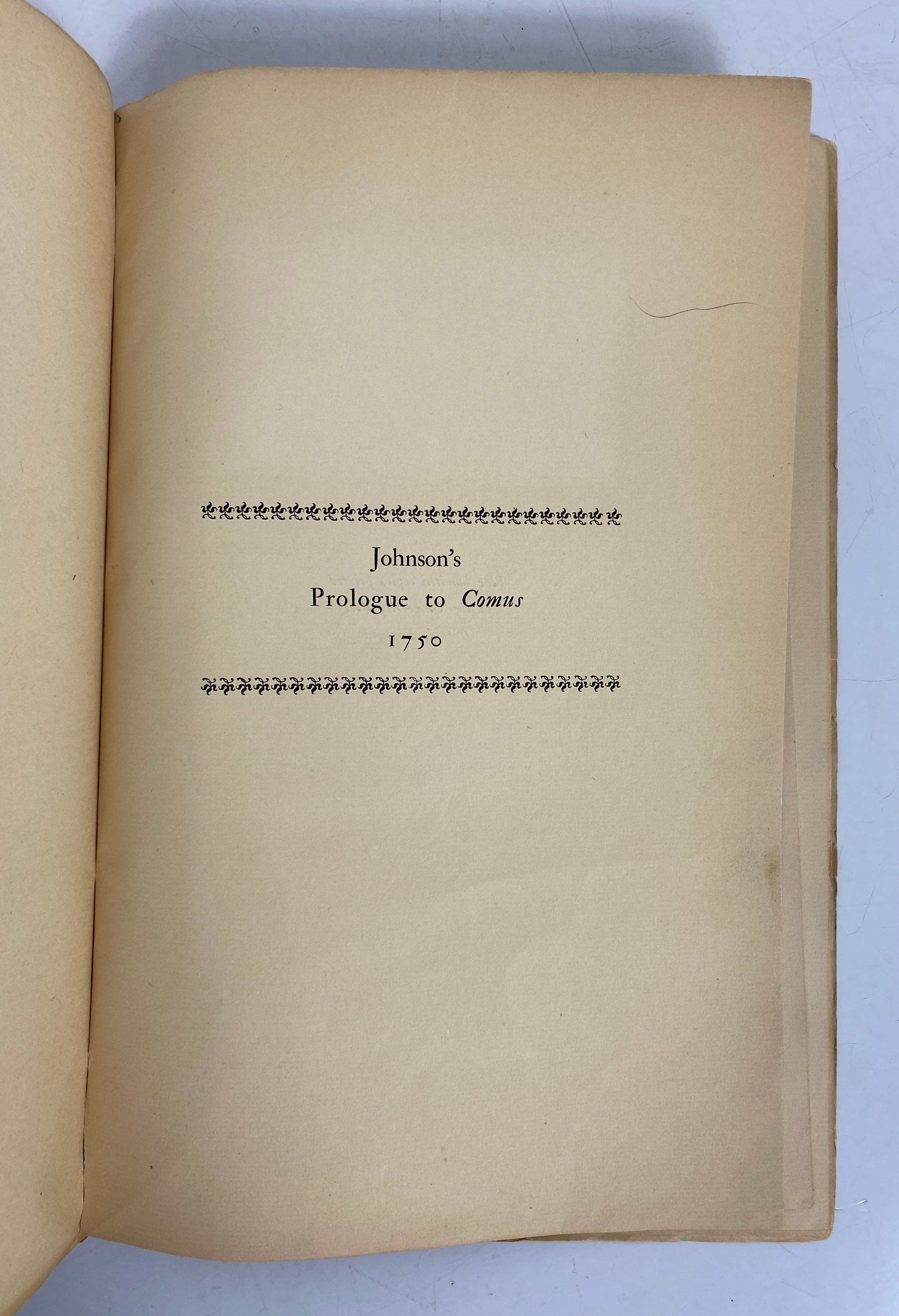 Johnson's Prologue to Comus 1750 Facsimile Repro 1925