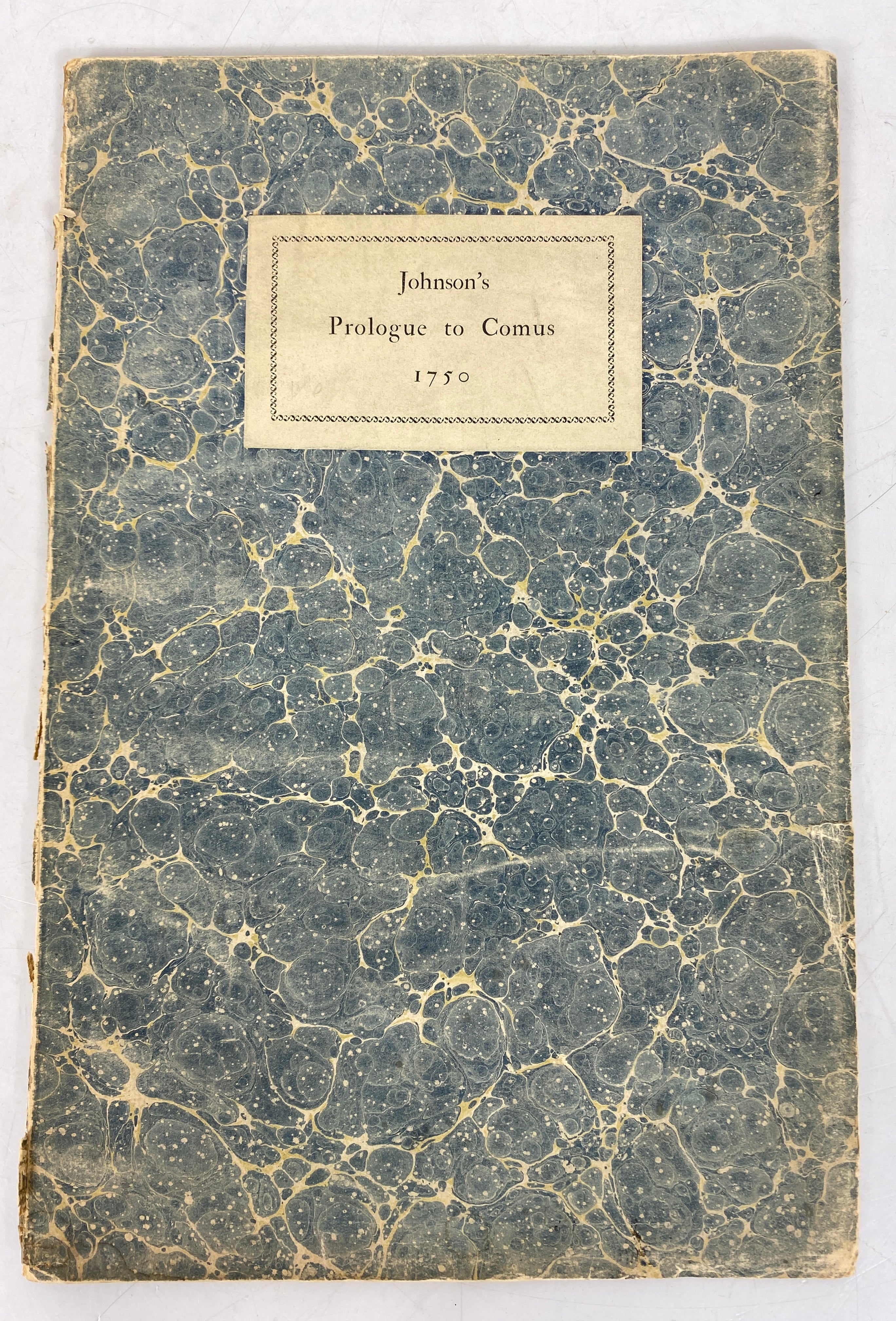 Johnson's Prologue to Comus 1750 Facsimile Repro 1925