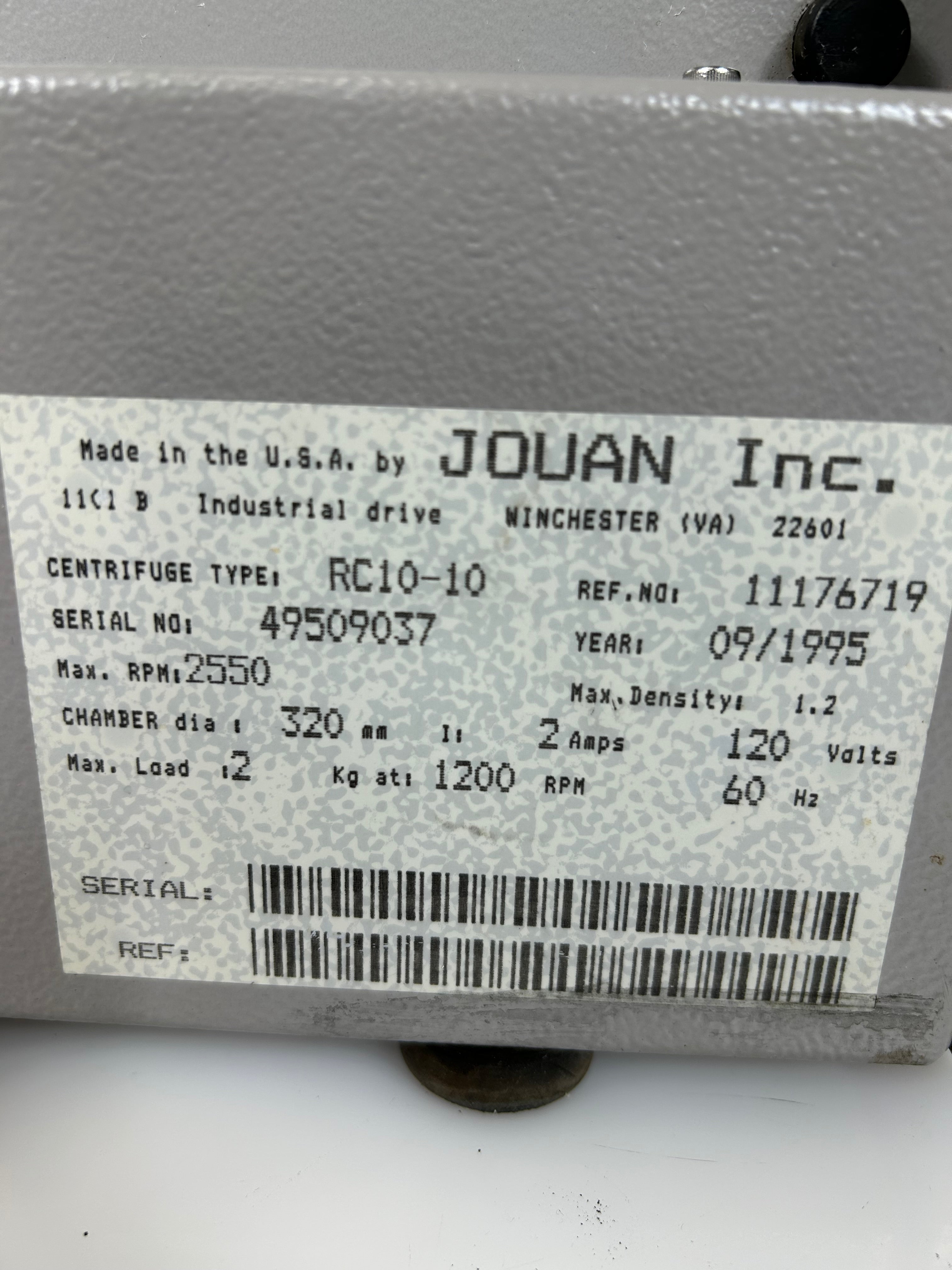 Jouan RC 1010 Heated Centrifuge