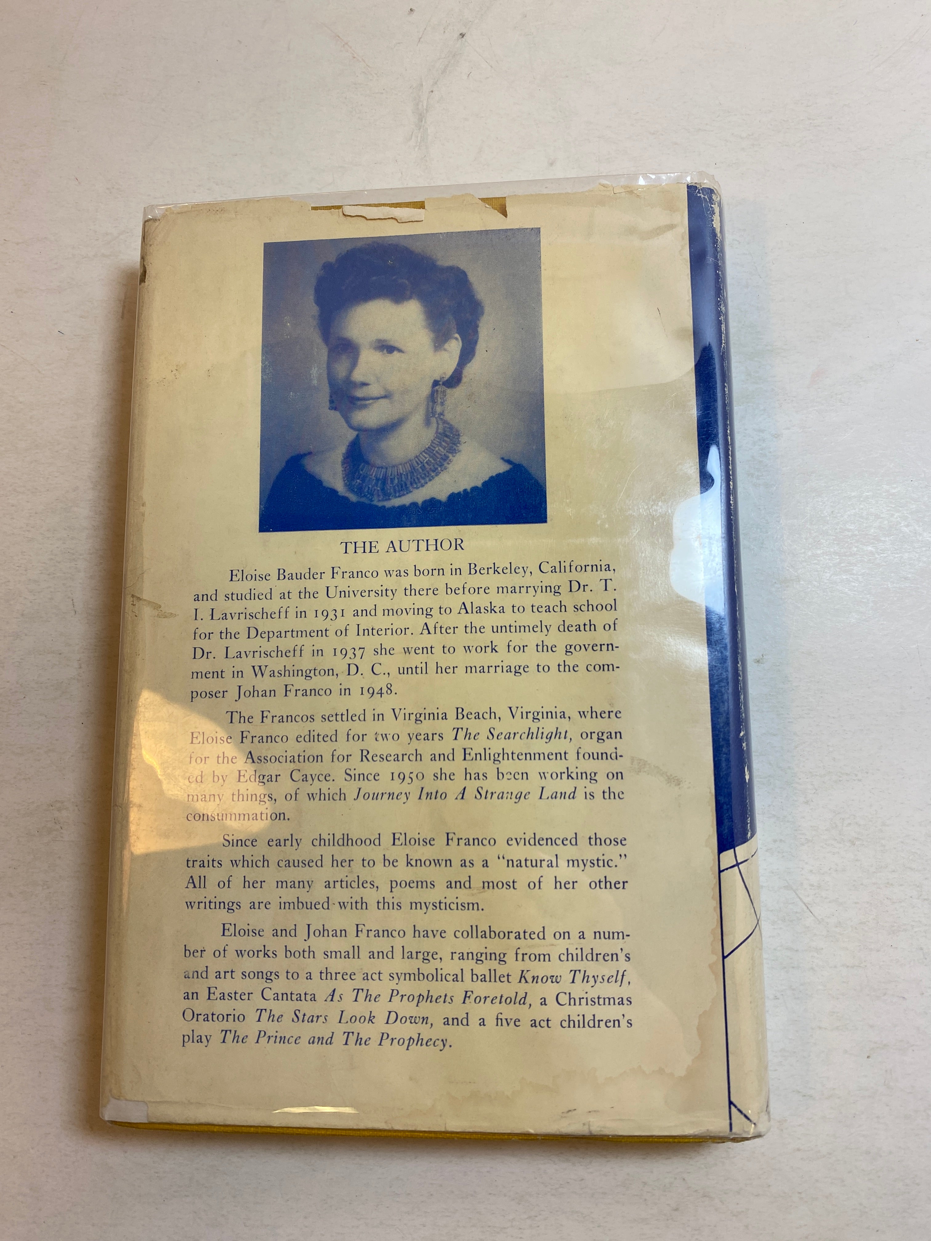 Journey Into  Strange Land HCDJ 1956 Eloise Franco *Signed*