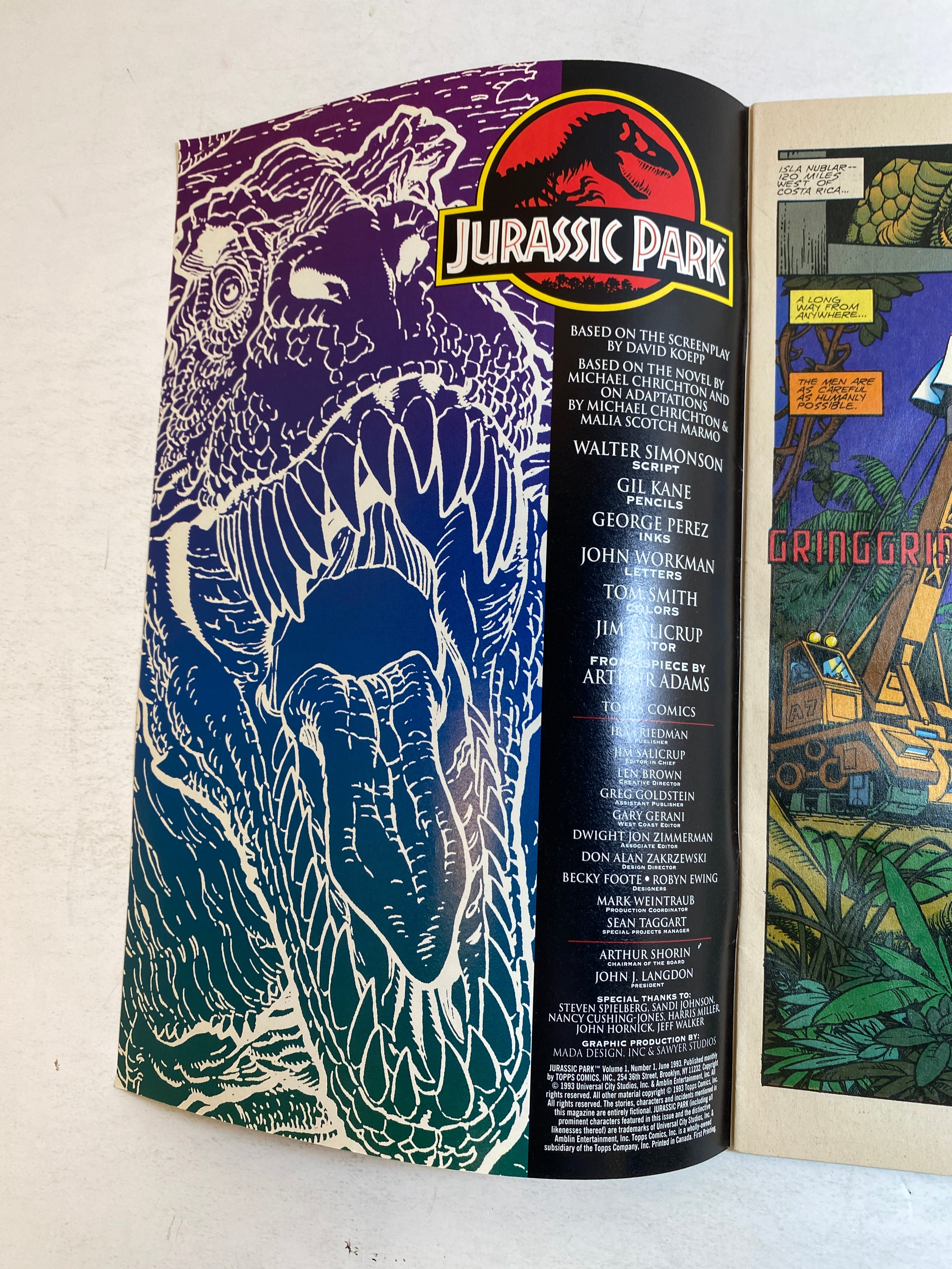 Jurassic Park #1 Topps Comic 1993