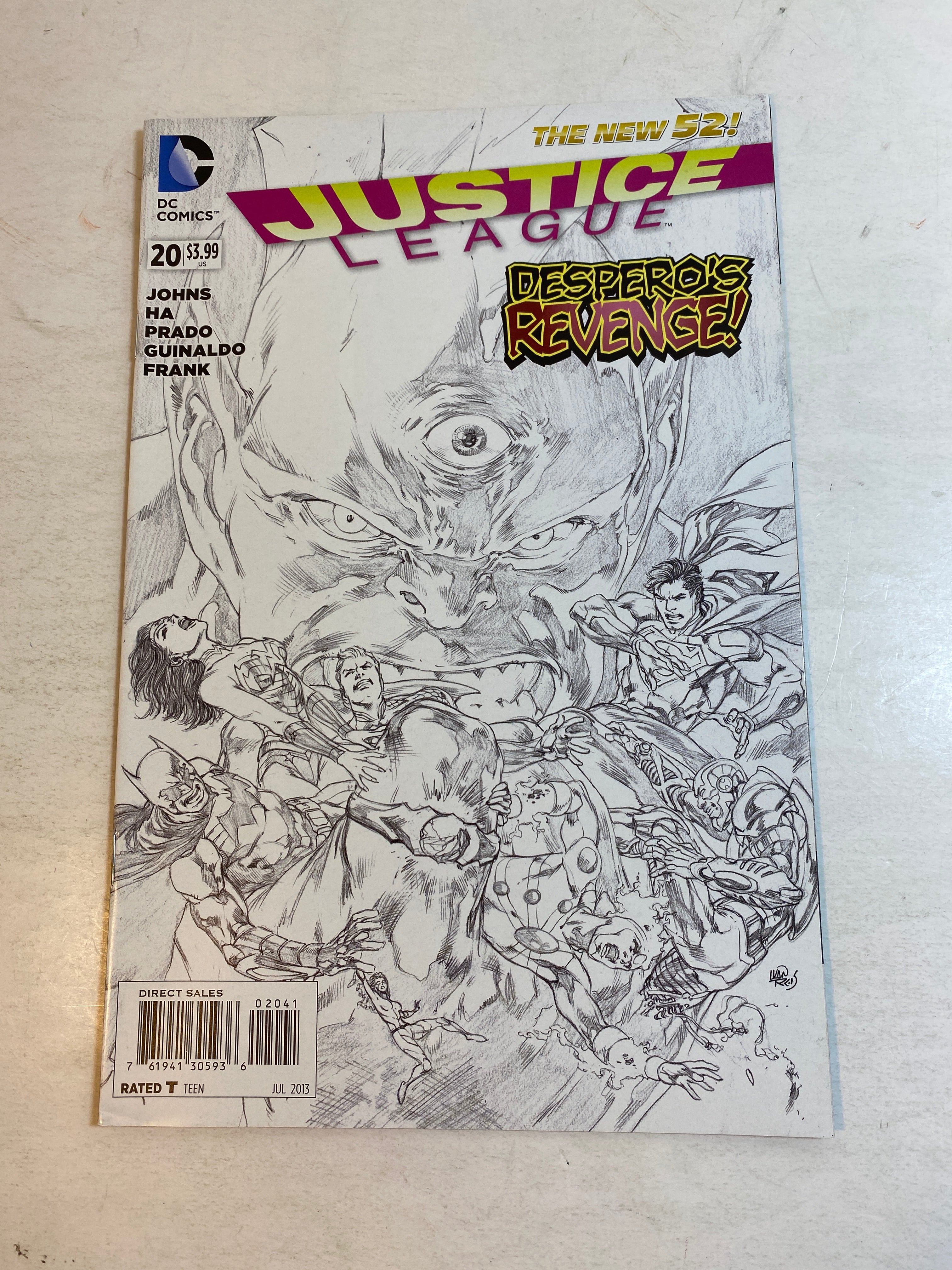Justice League #20 2013 Sketch Variant