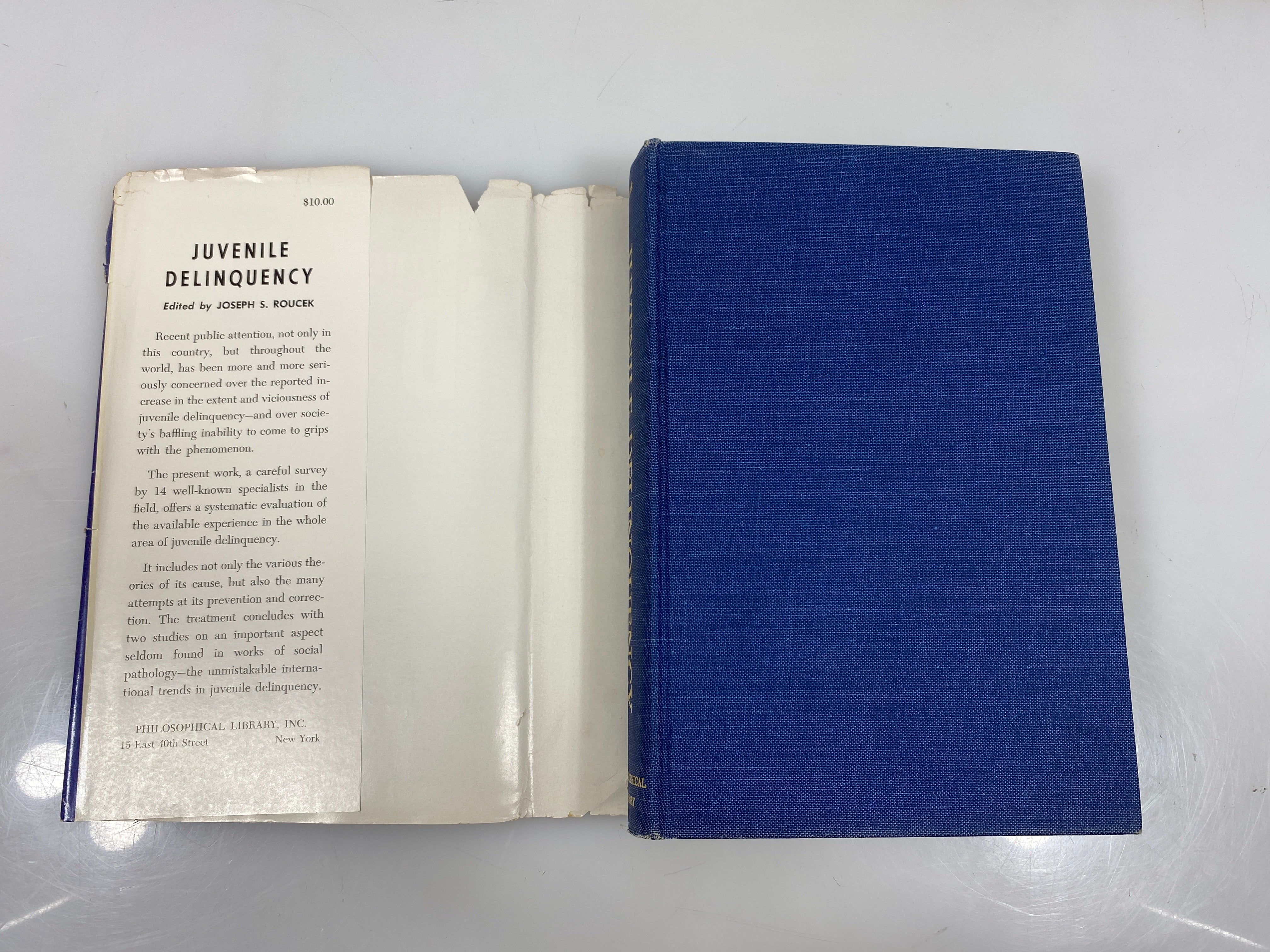 Juvenile Delinquency by Roucek Ex-library 1958 HCDJ