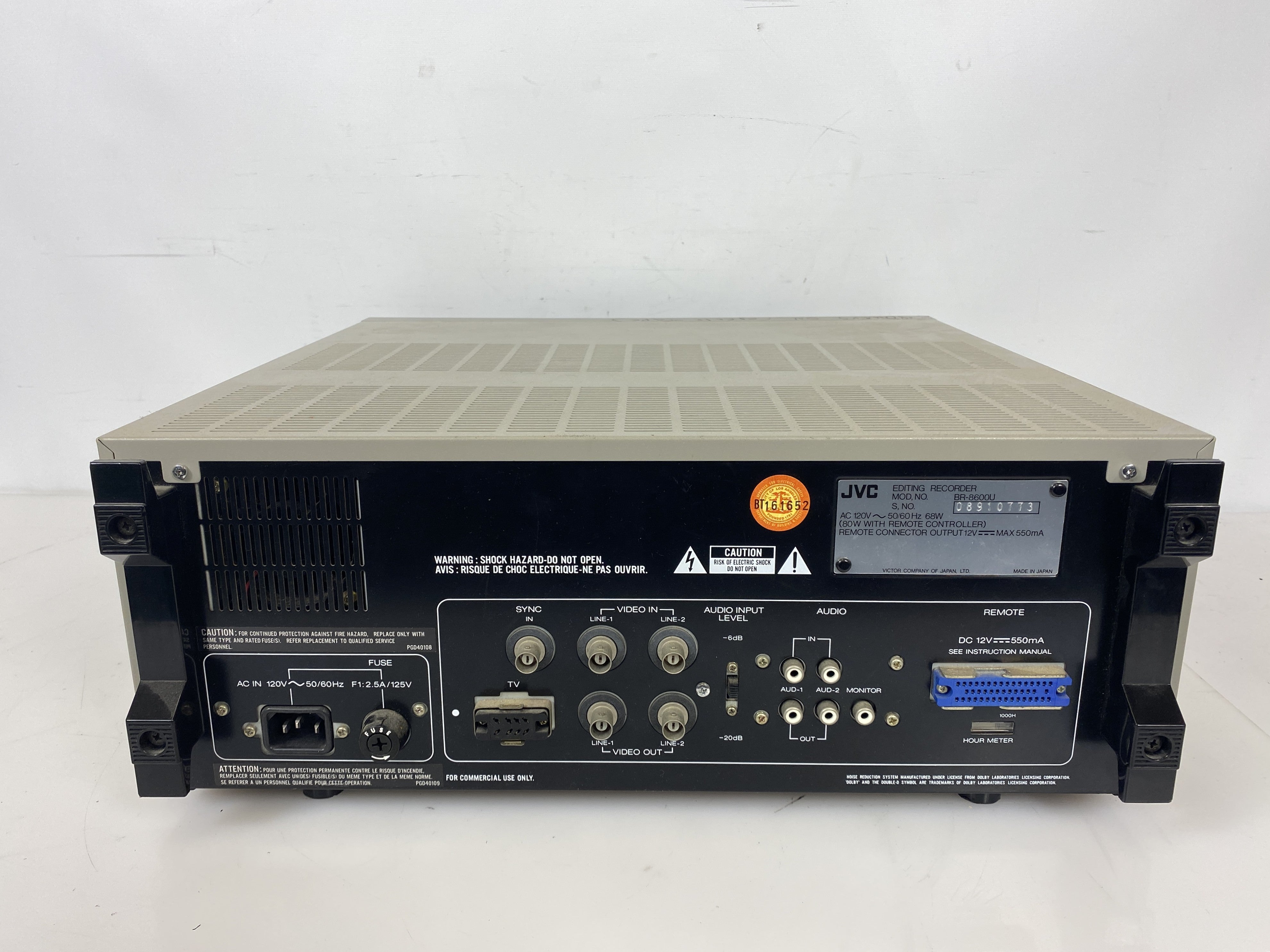 JVC BR-8600U VHS Pro Editing Video Recorder