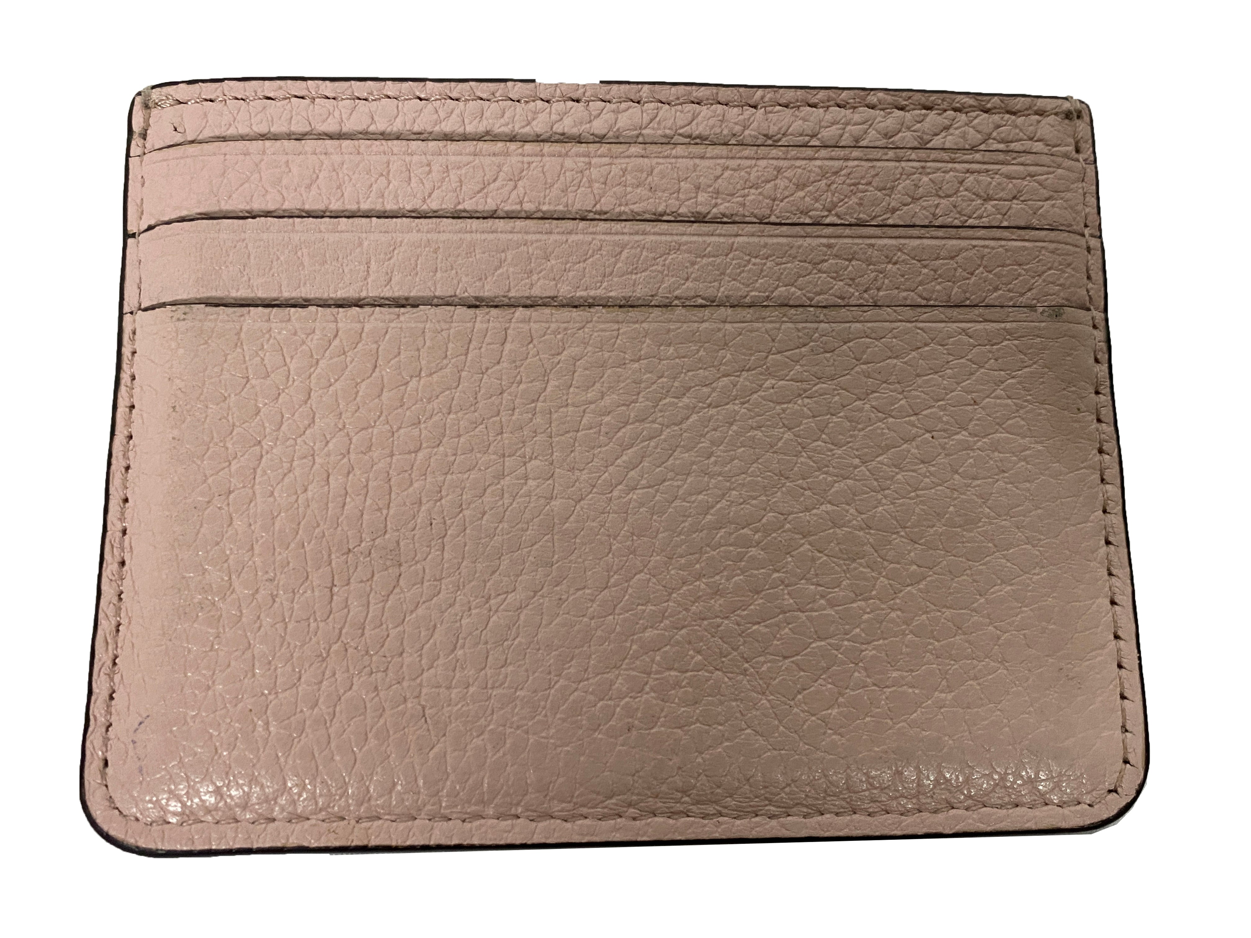 Kate Spade Glitter on Small Slim Card Holder in Rose Smoke Pebbled Leather