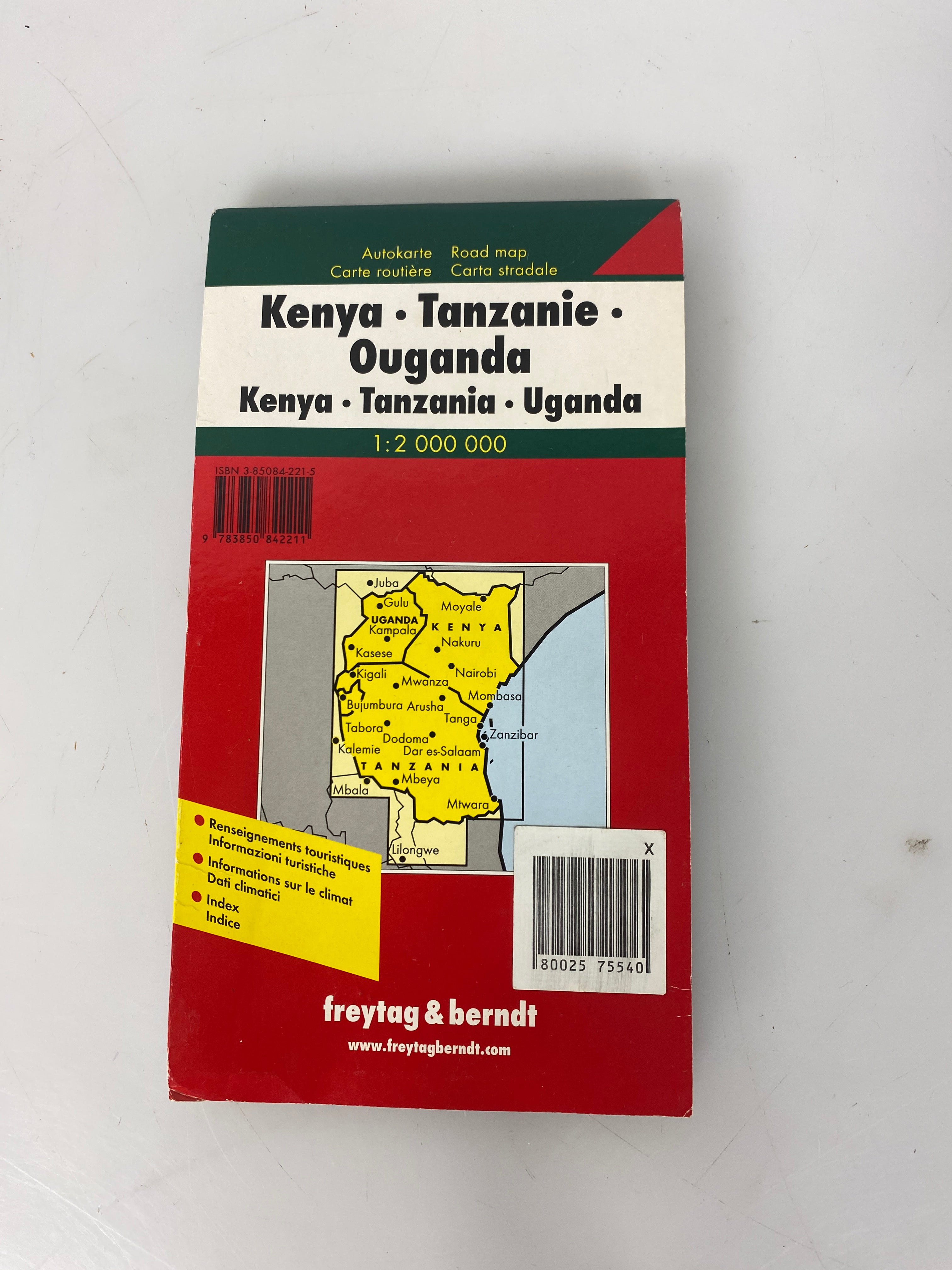 Kenya, Tanzania, Uganda Road Map Freytag & Berndt