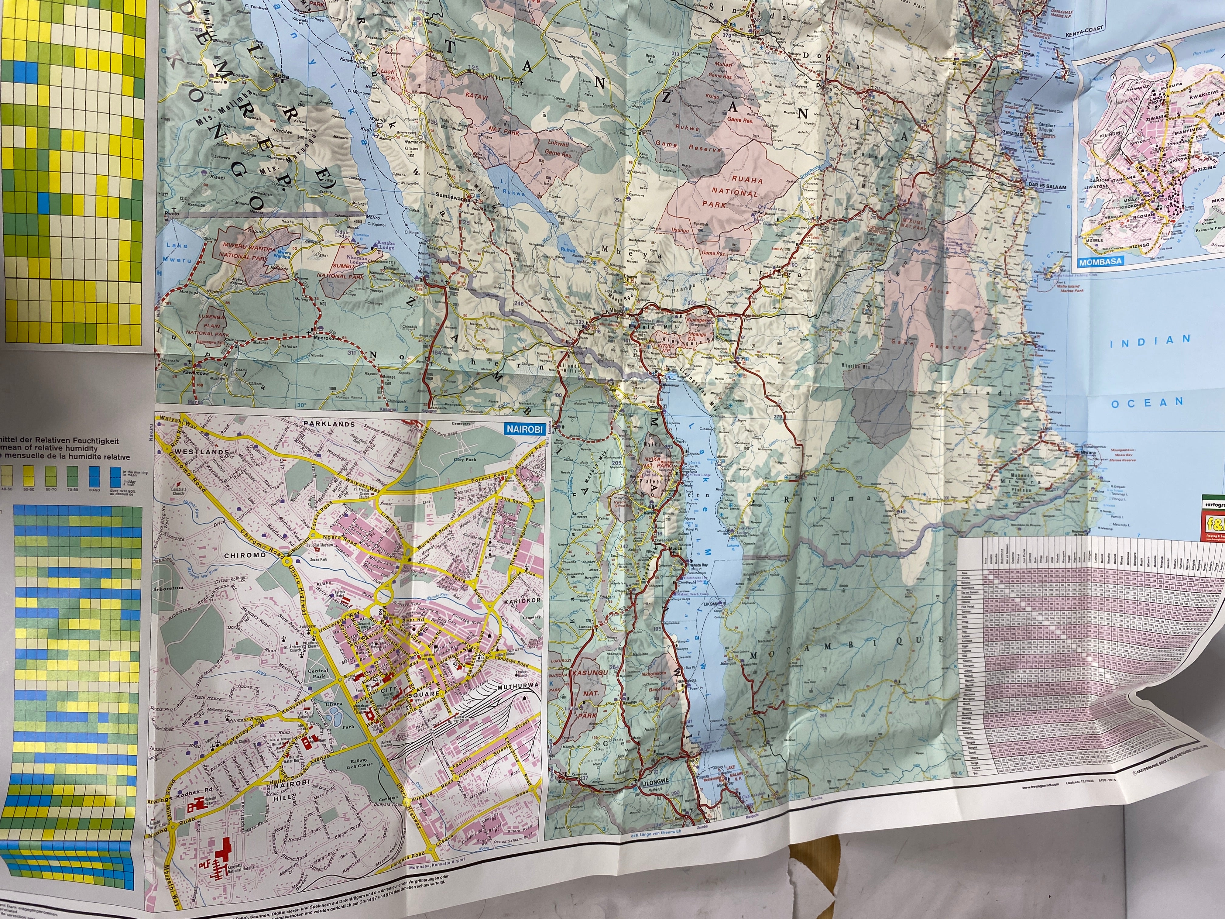 Kenya, Tanzania, Uganda Road Map Freytag & Berndt