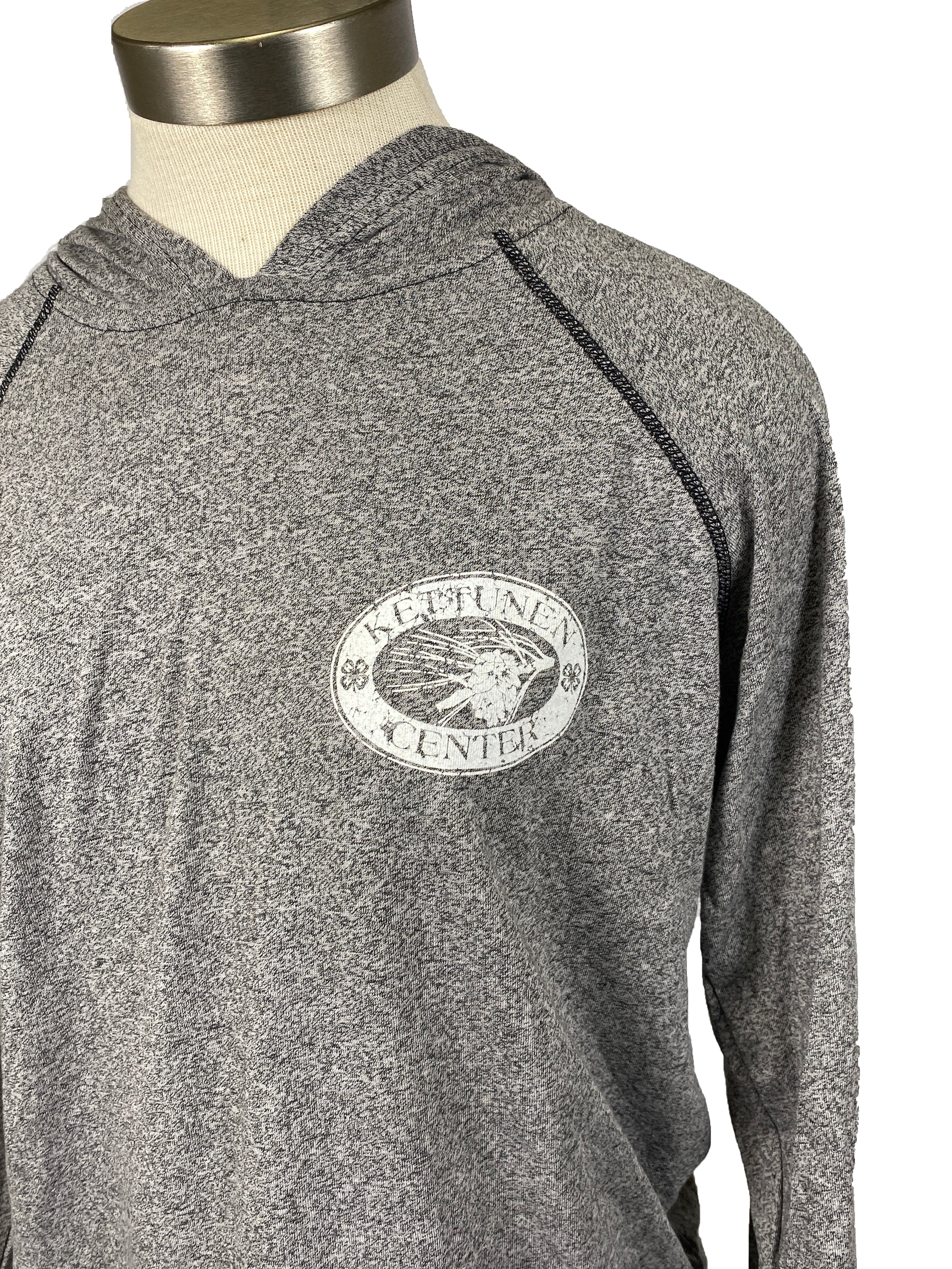 Kettunen Center Light Gray Pine Cone Long Sleeve Hooded T-Shirt Size Small