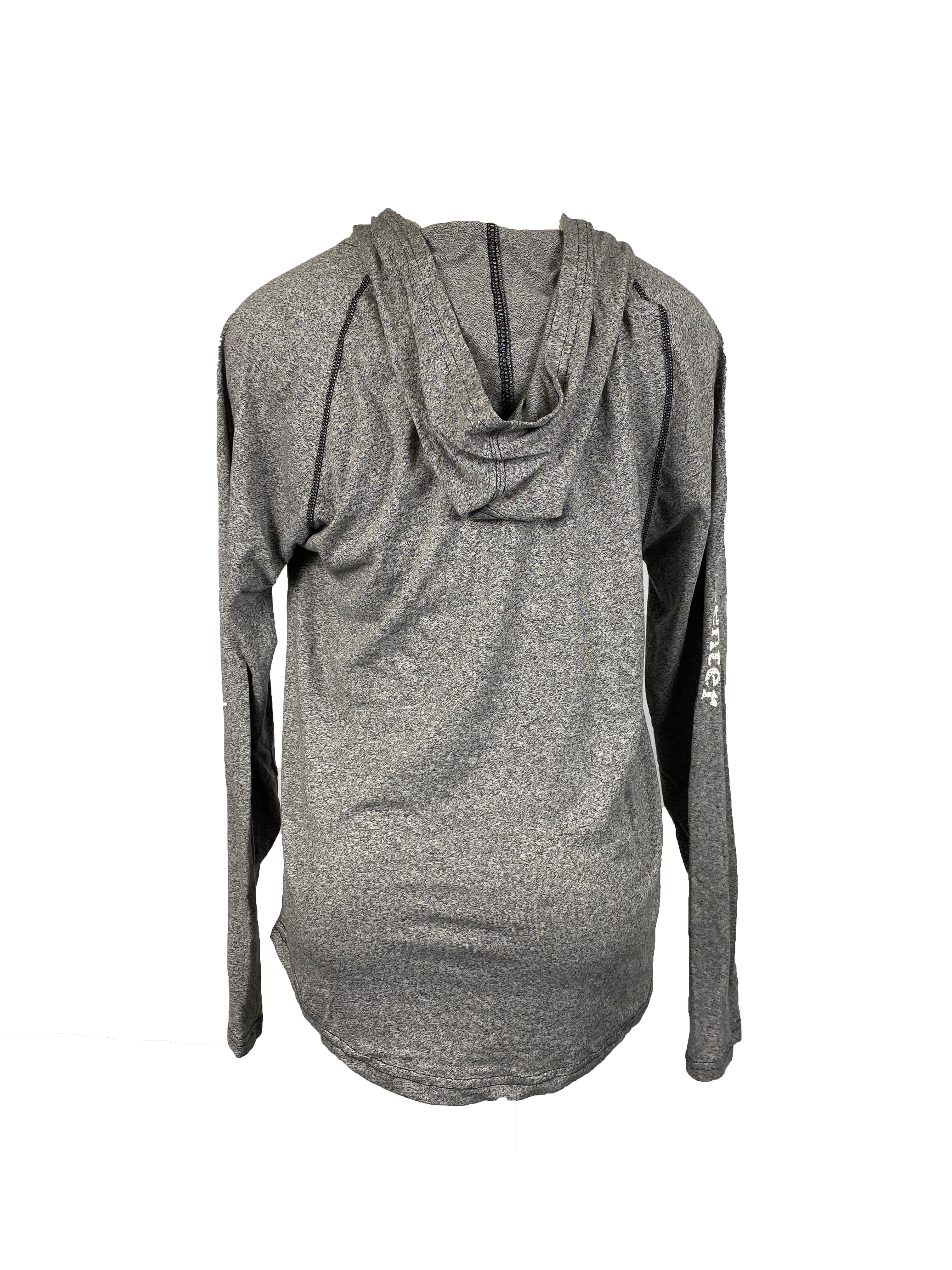 Kettunen Center Light Gray Pine Cone Long Sleeve Hooded T-Shirt Size Small
