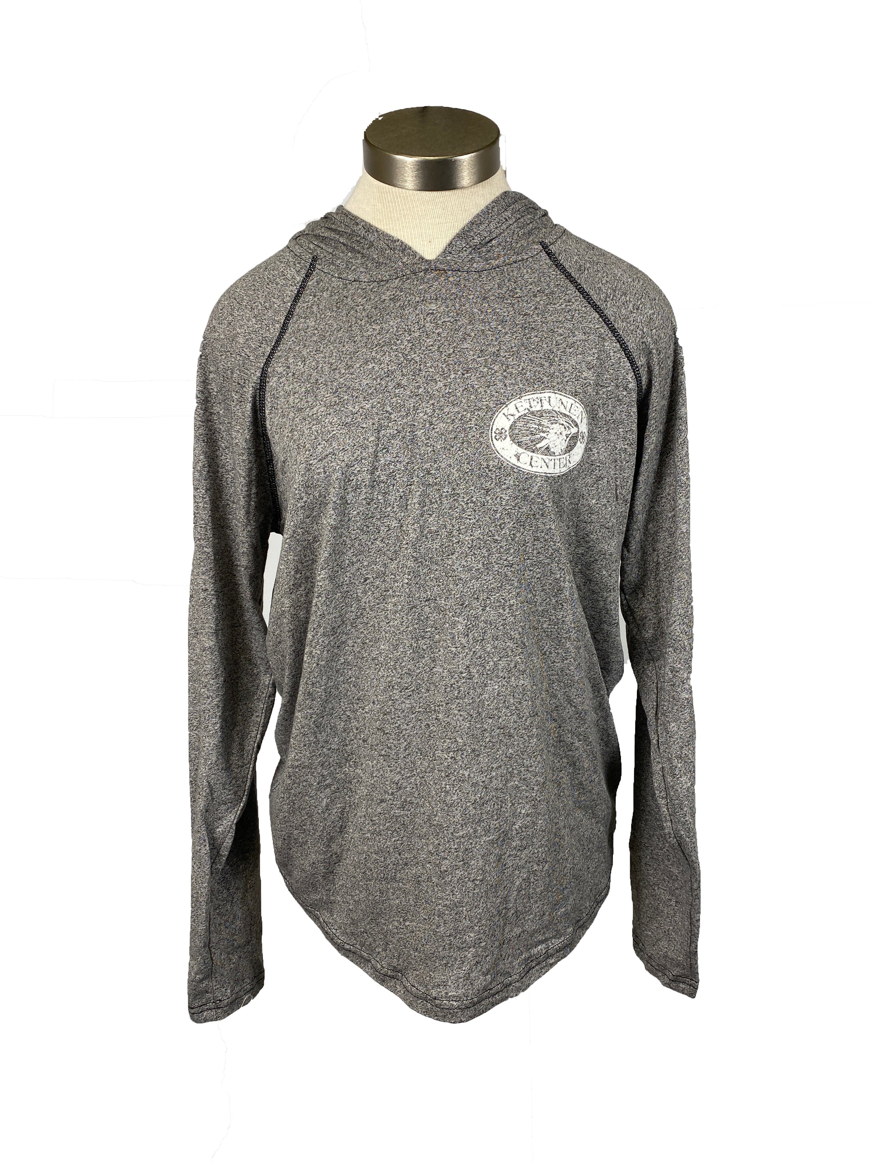 Kettunen Center Light Gray Pine Cone Long Sleeve Hooded T-Shirt Size Medium