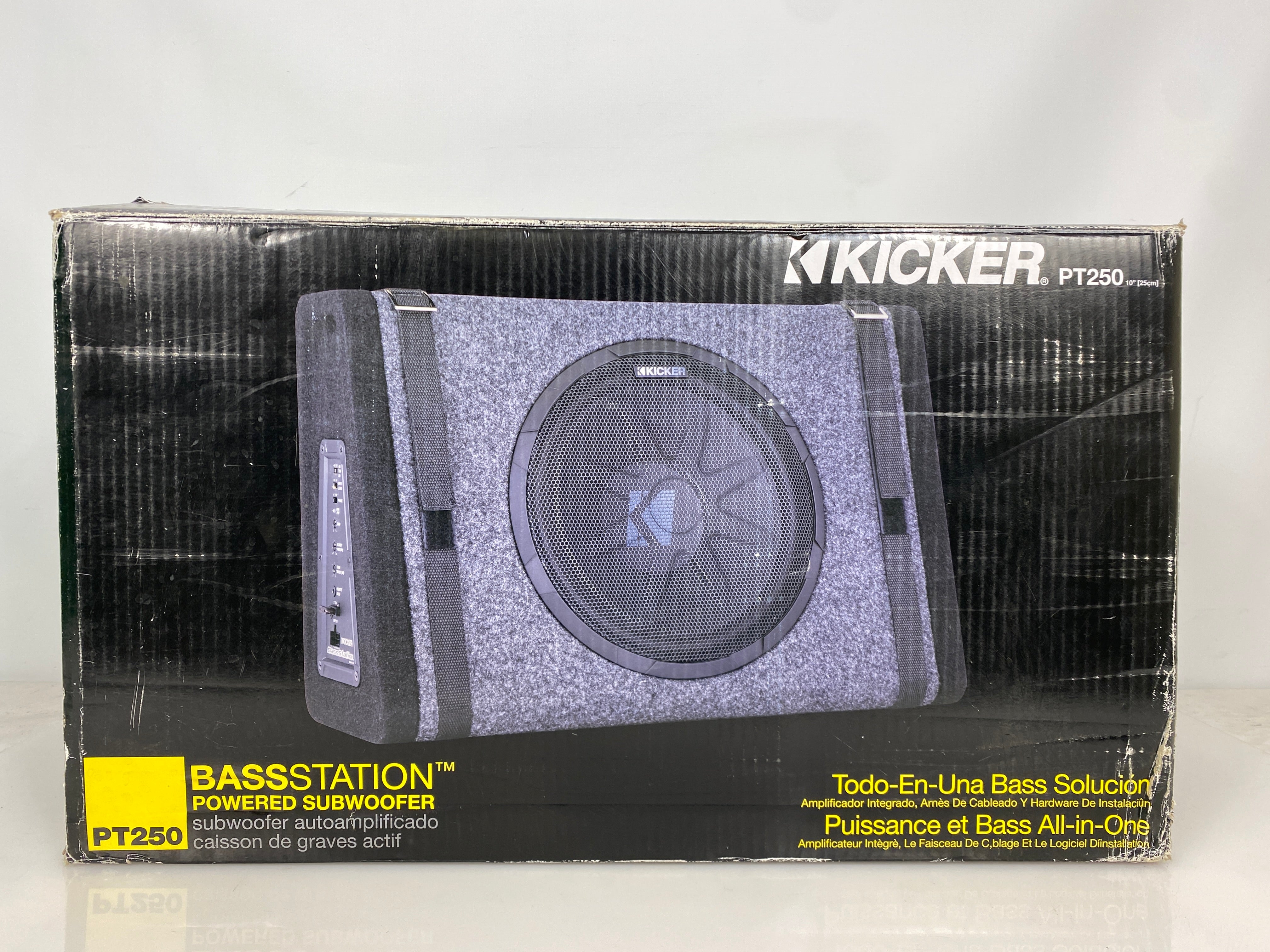 Kicker PT250 BassStation Powered Subwoofer with Built-in 100W Amplifier