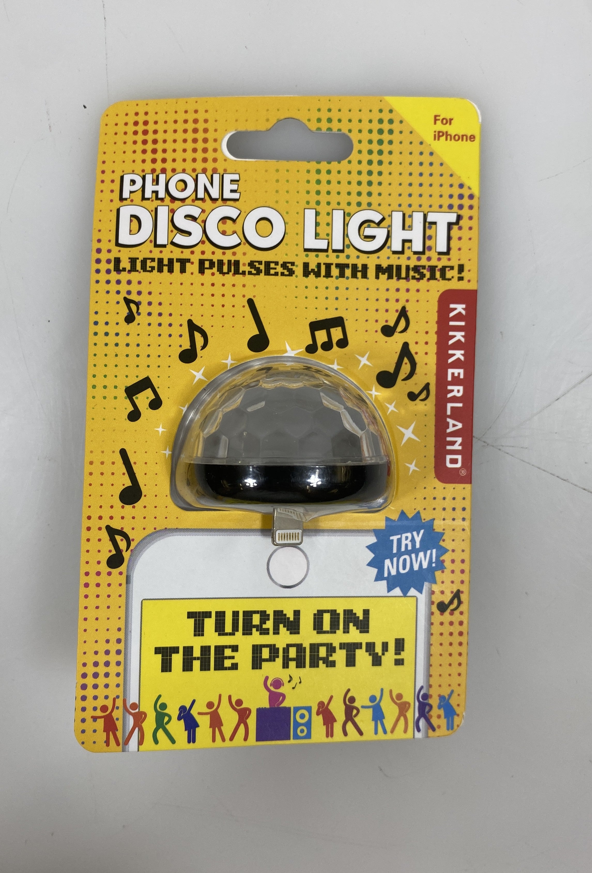 Kikkerland Phone Disco Light With Lightning Cable Port Mobile Phone Adapter