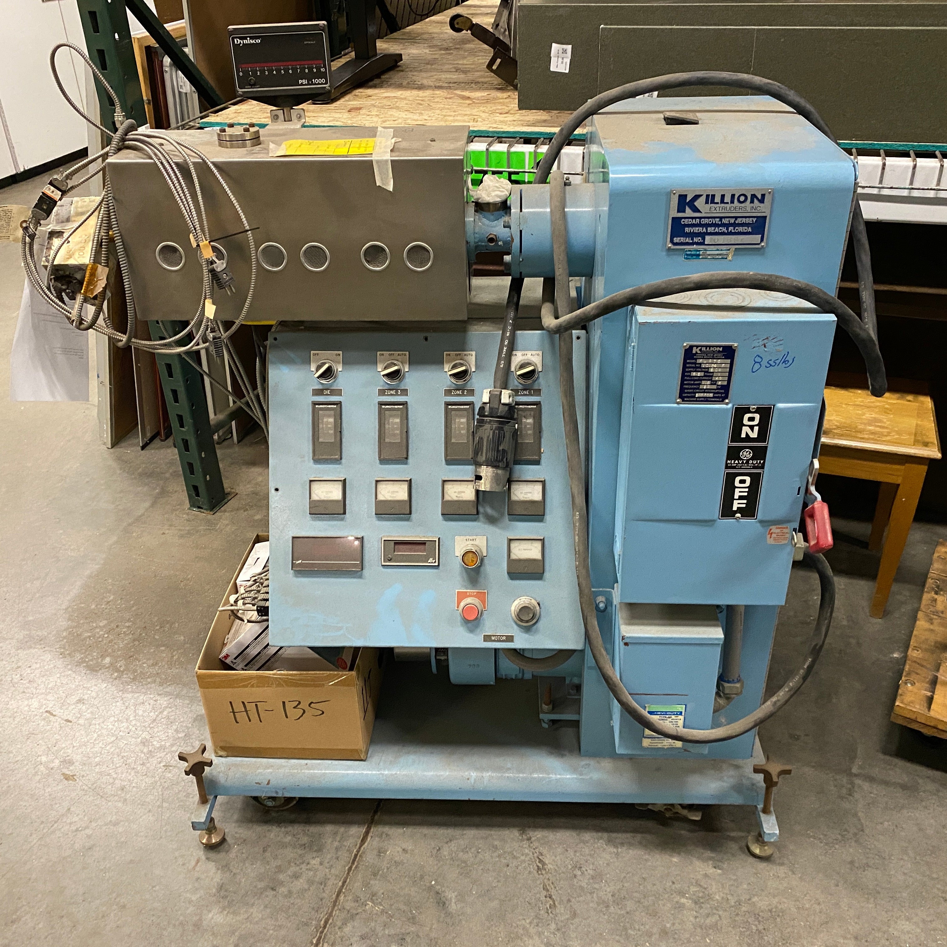 Killion Extruders Inc #KL-075 Plastic Pellet Maker *For Parts Only* - 855lbs