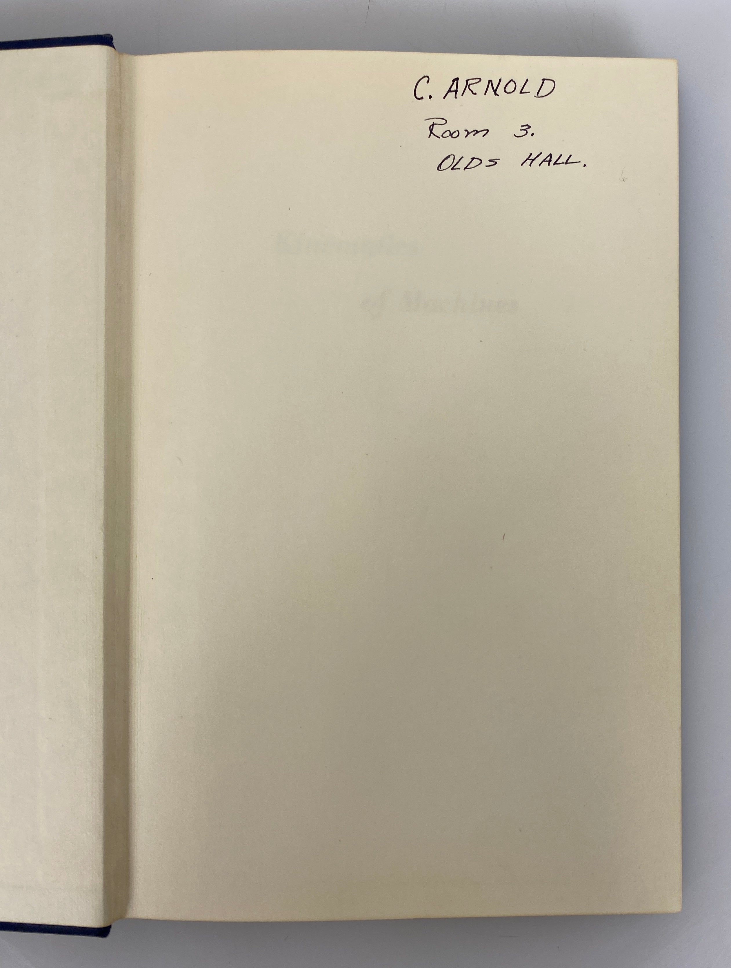 Kinematics of Machines by Rolland Hinkle 1956 Third Printing HC