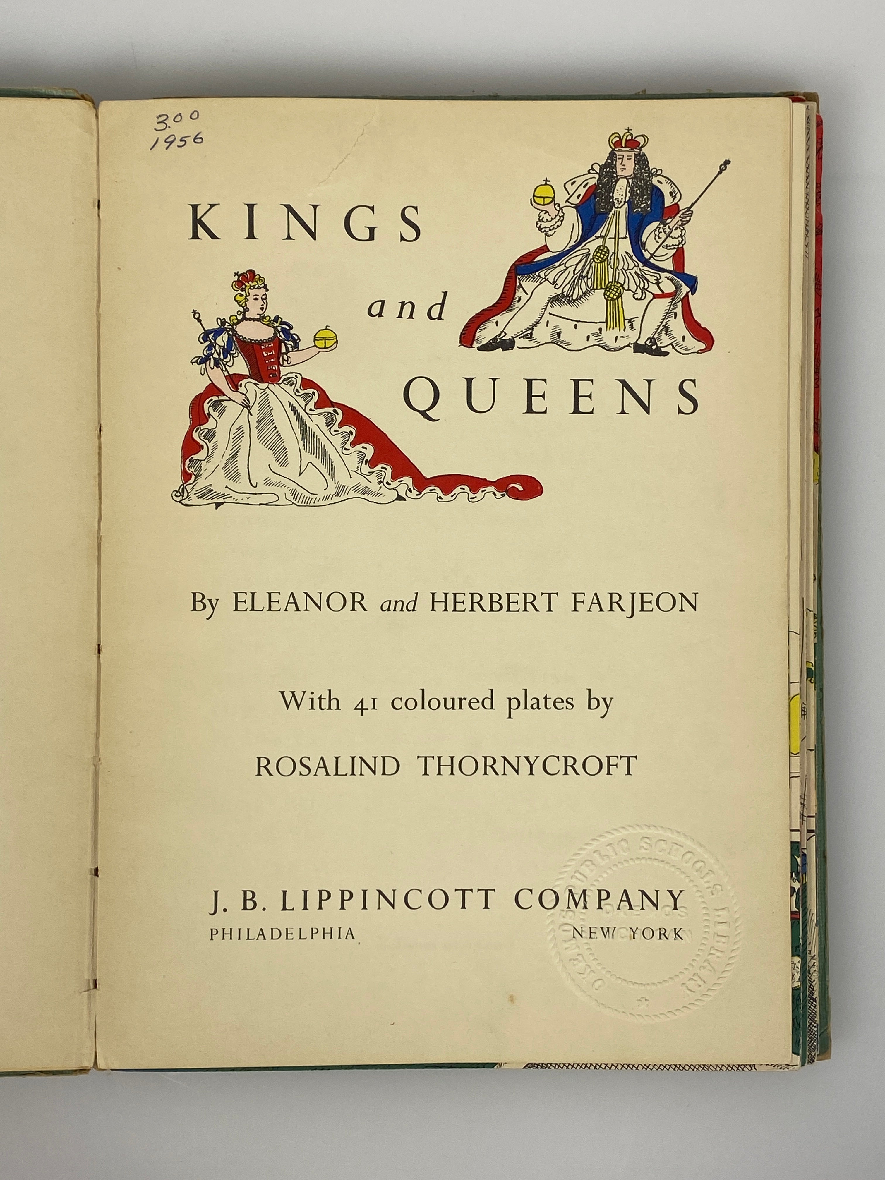 Kings and Queens by Farjeon 1953 Revised Ed HC Ex-Library