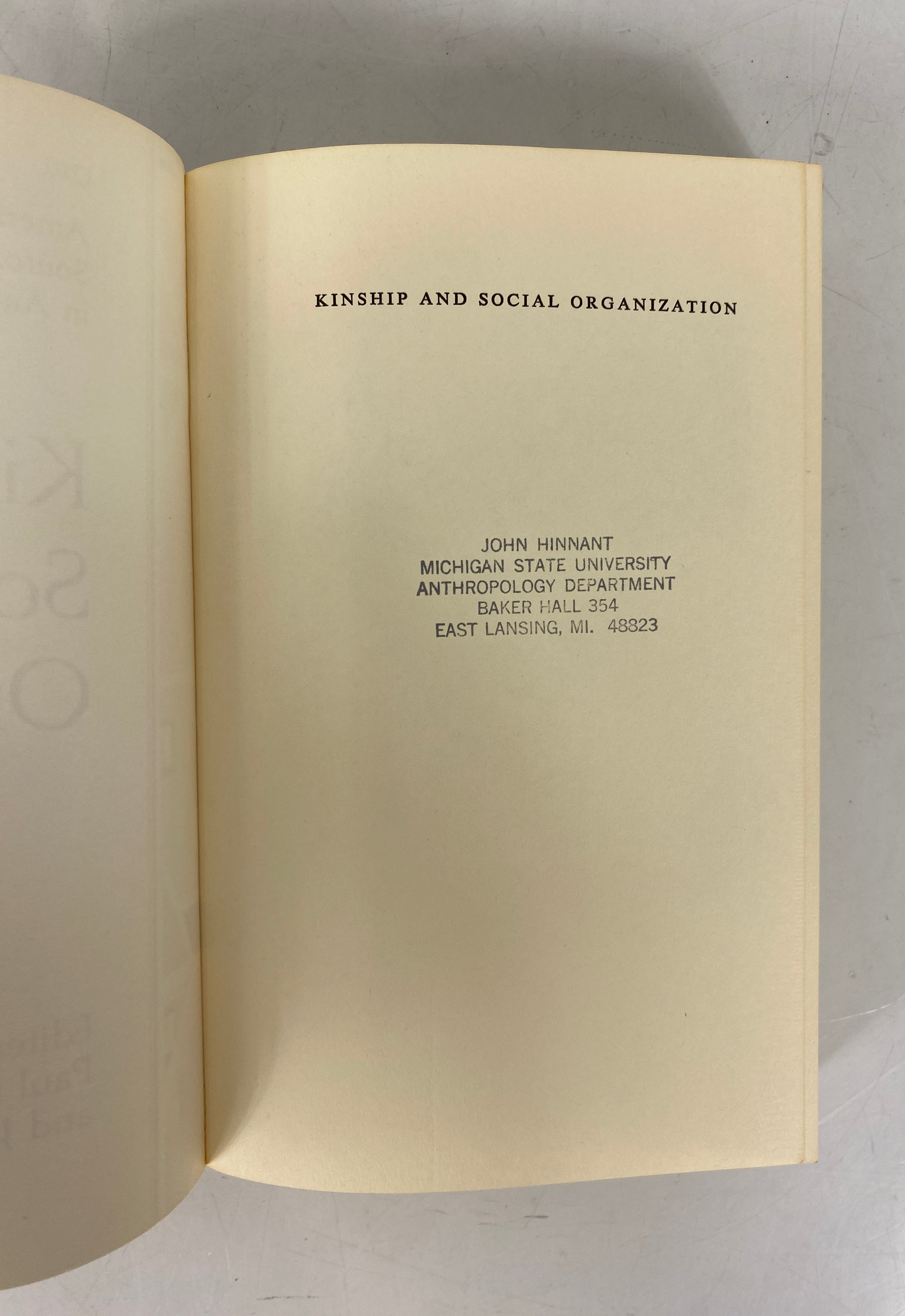 Kinship and Social Organization Bohannan/Middleton 1968 SC