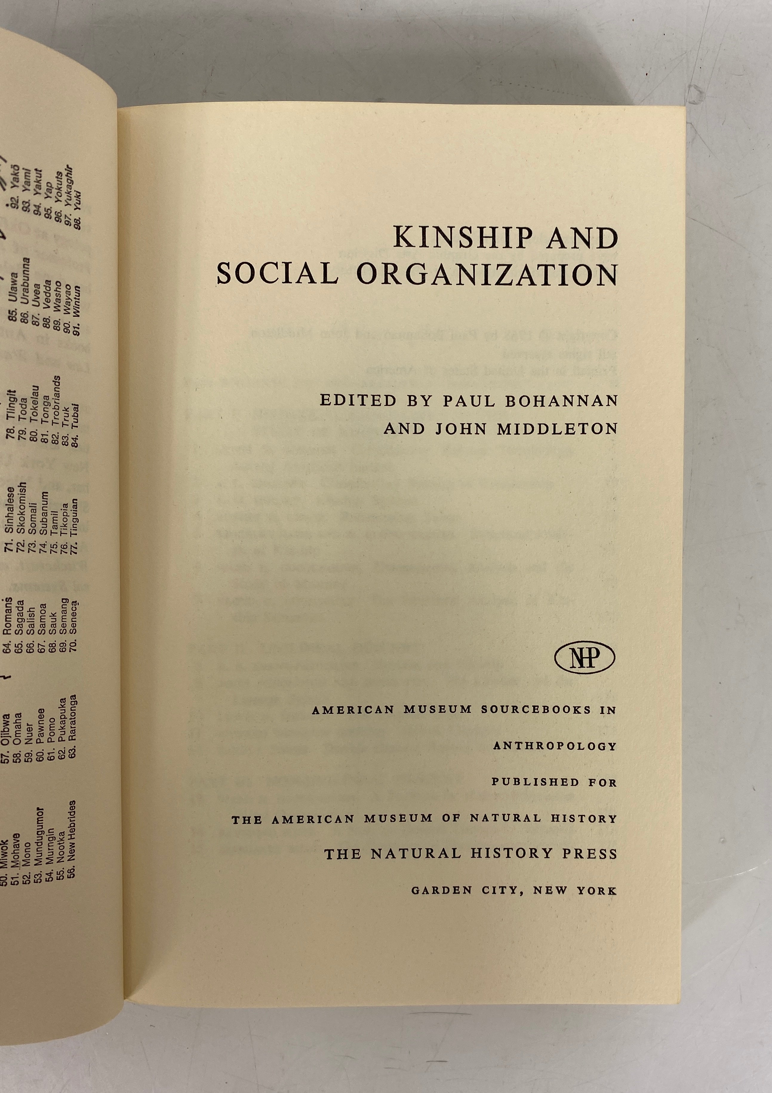 Kinship and Social Organization Bohannan/Middleton 1968 SC