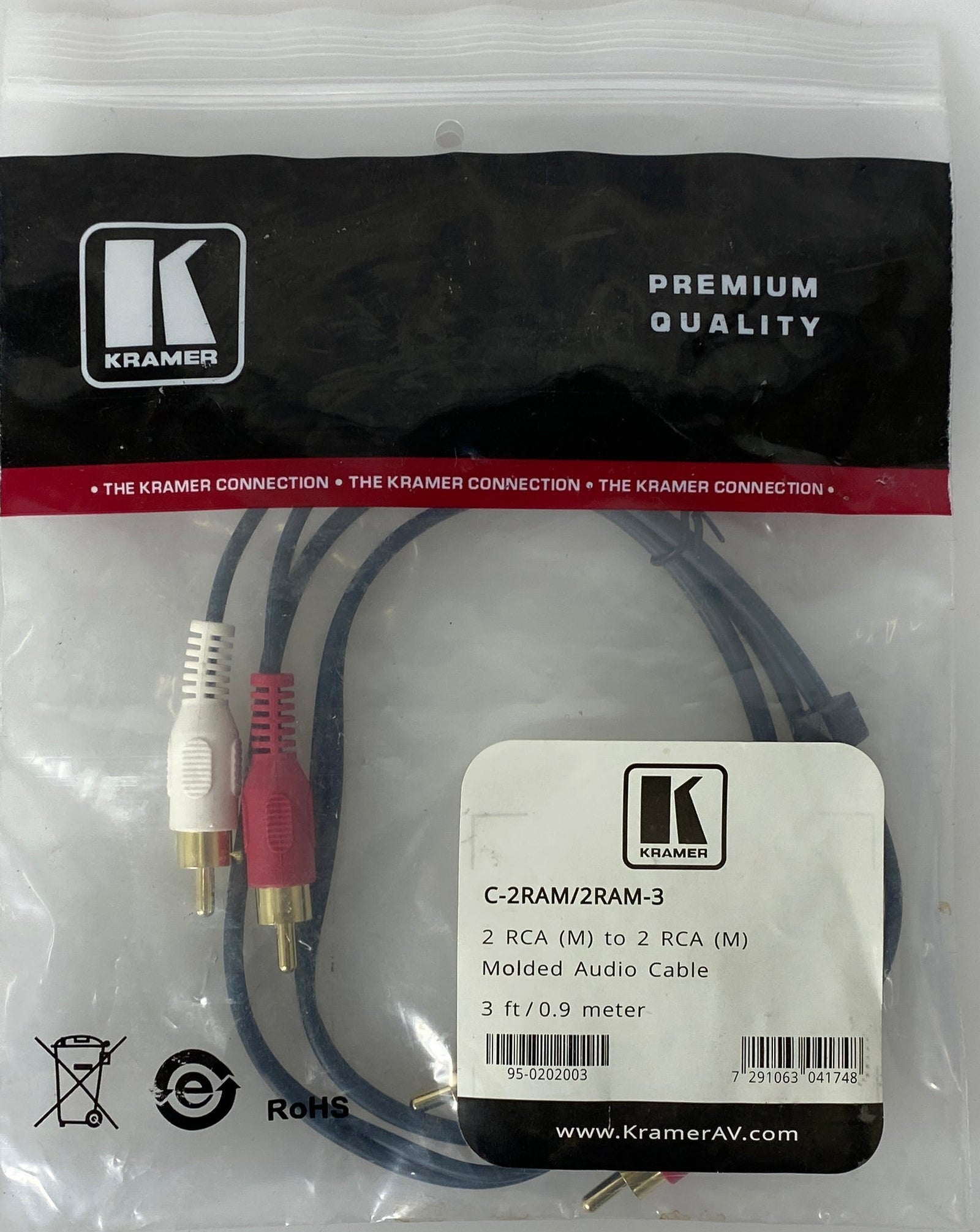 Kramer Molded Audio Cable (3 ft)
