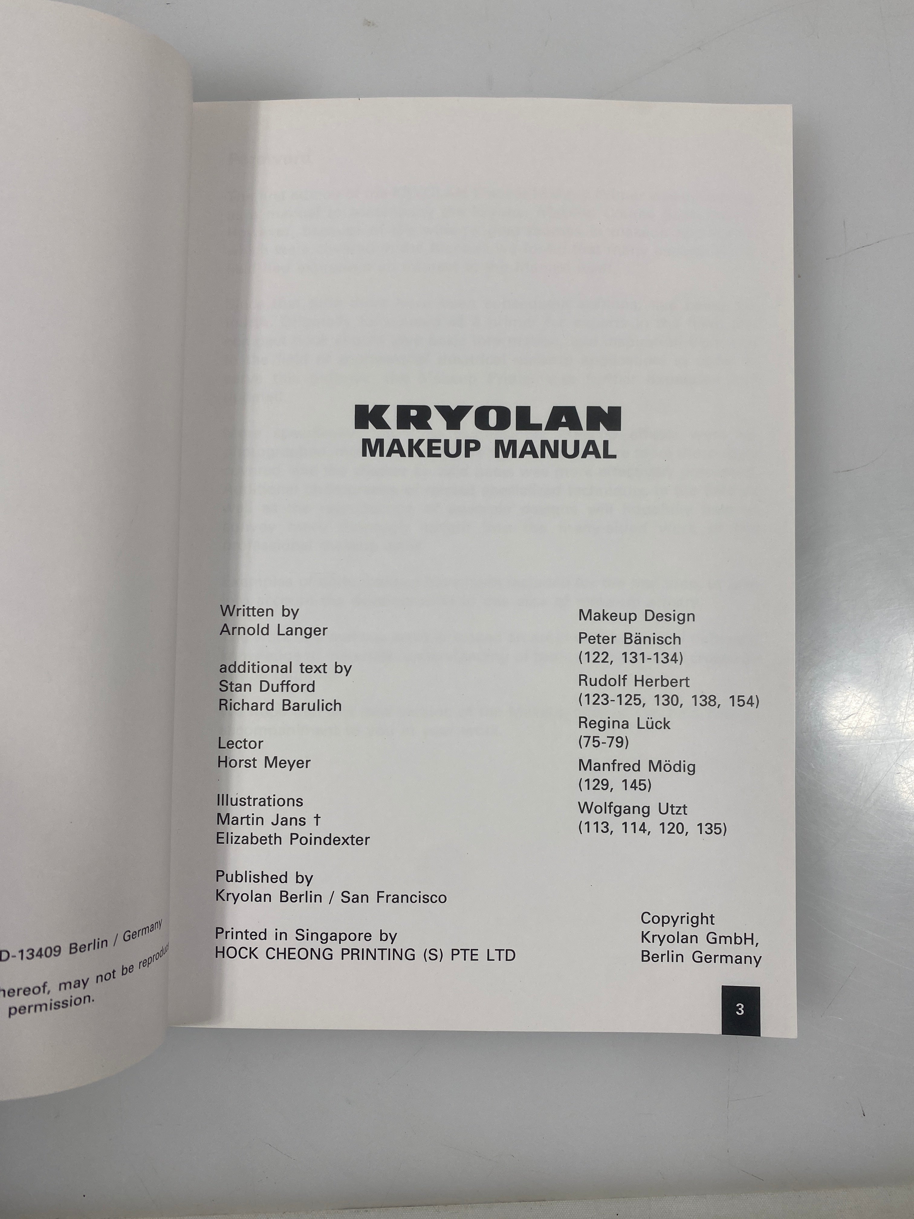 Kryolan Makeup Manual by Langer 1997 SC