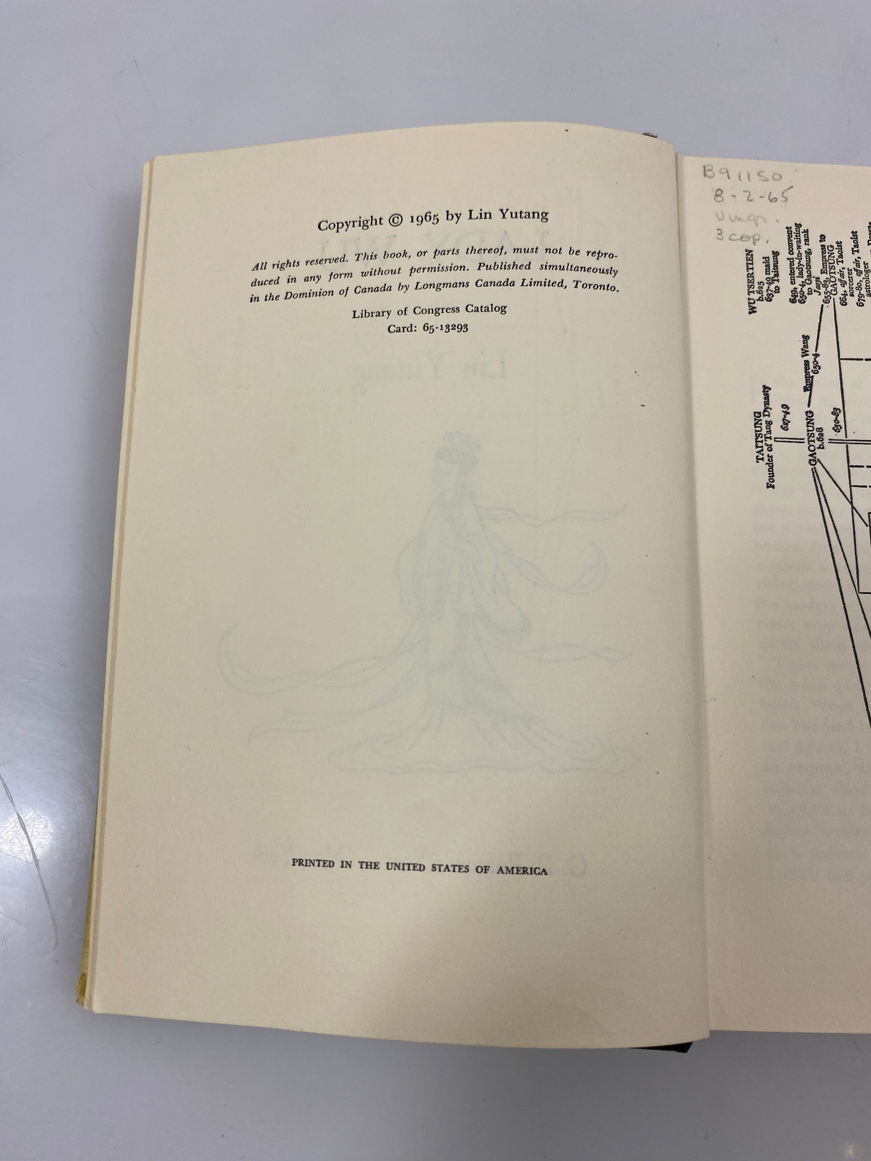 Lady Wu by Lin Yutang Ex-library 1965 HC