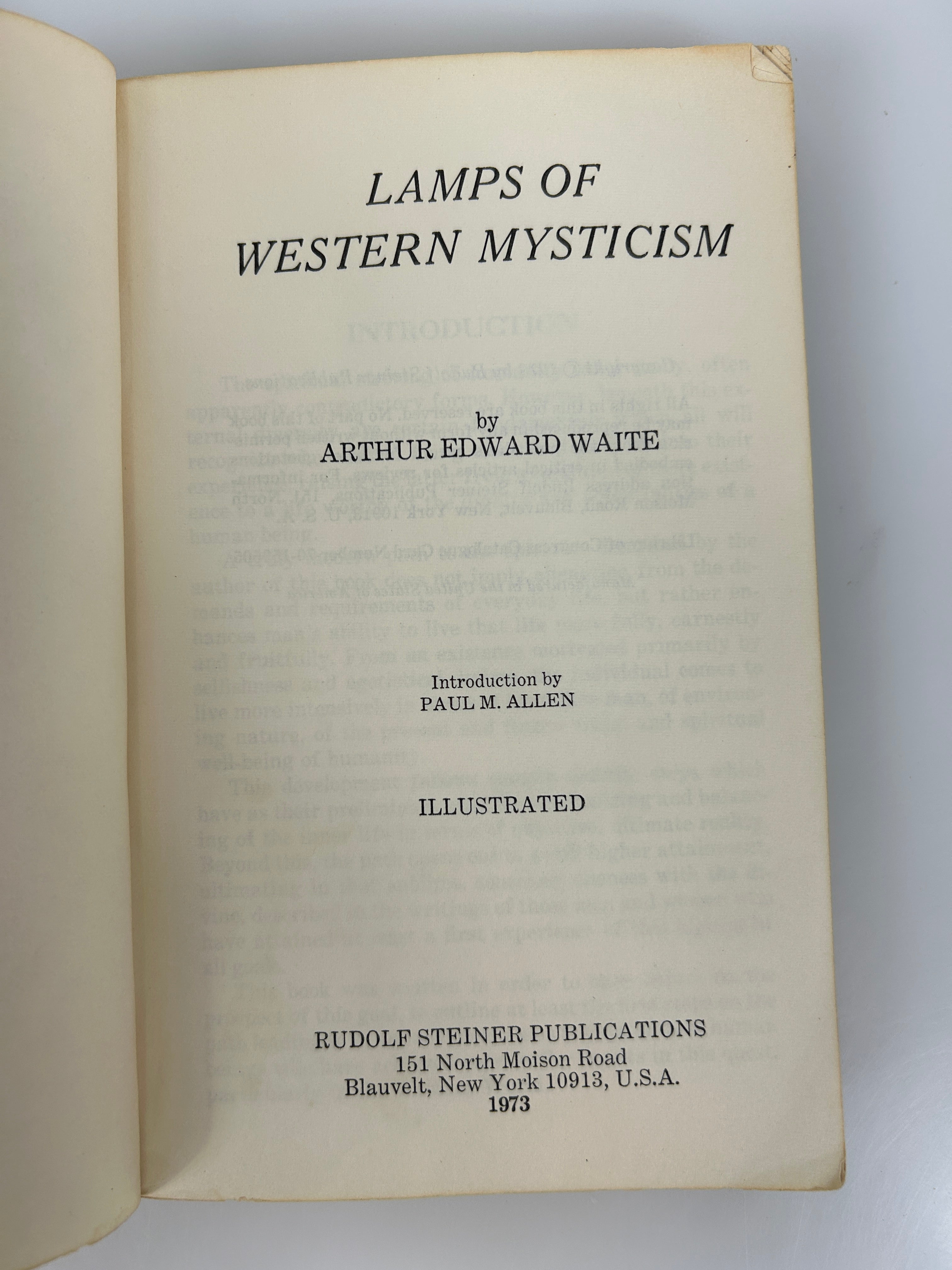 Lamps of Western Mysticism (1973) Arthur Edward Waite PB VG Steiner Books