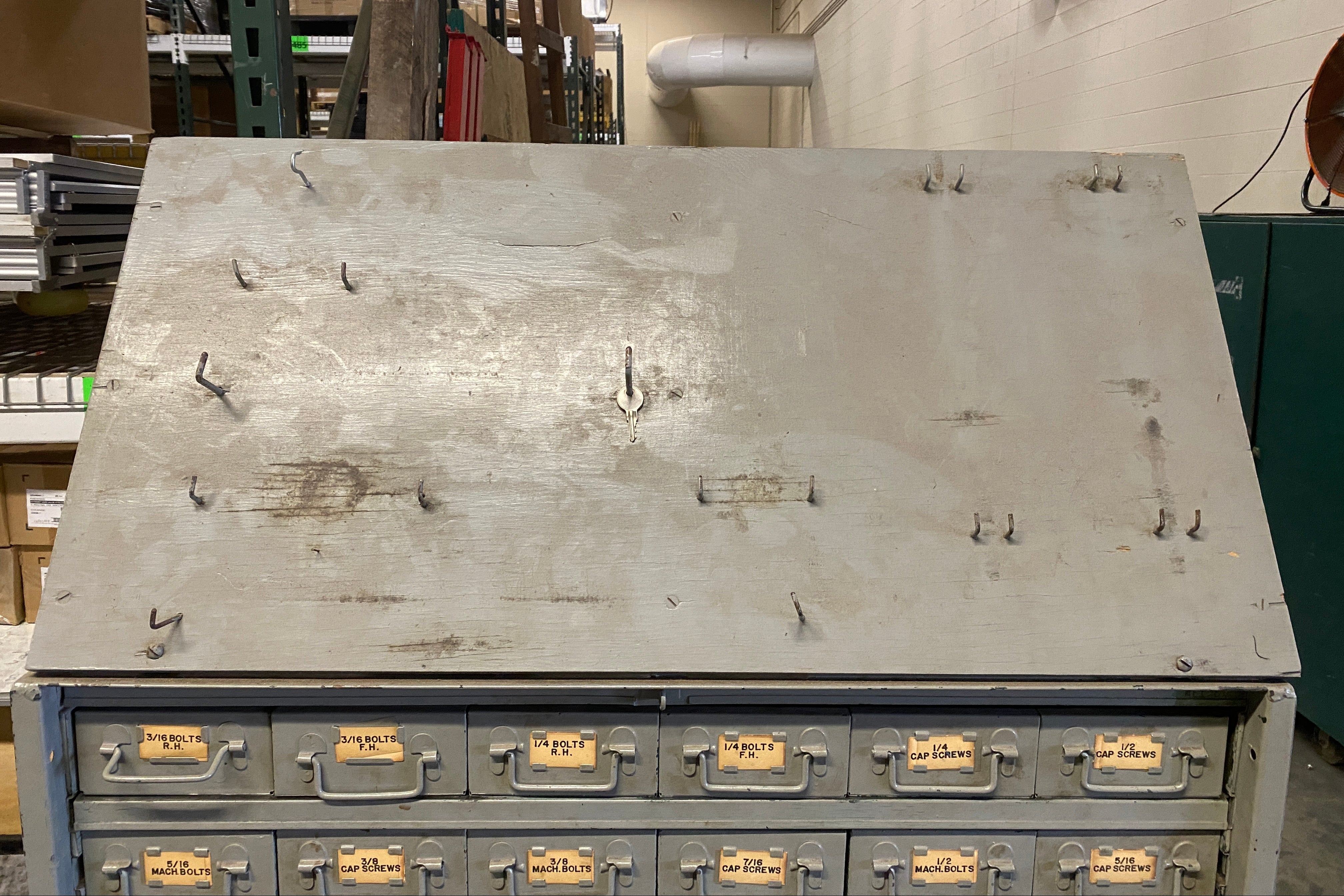 Large 56 Drawer Tiered Parts Cabinet/Drawers