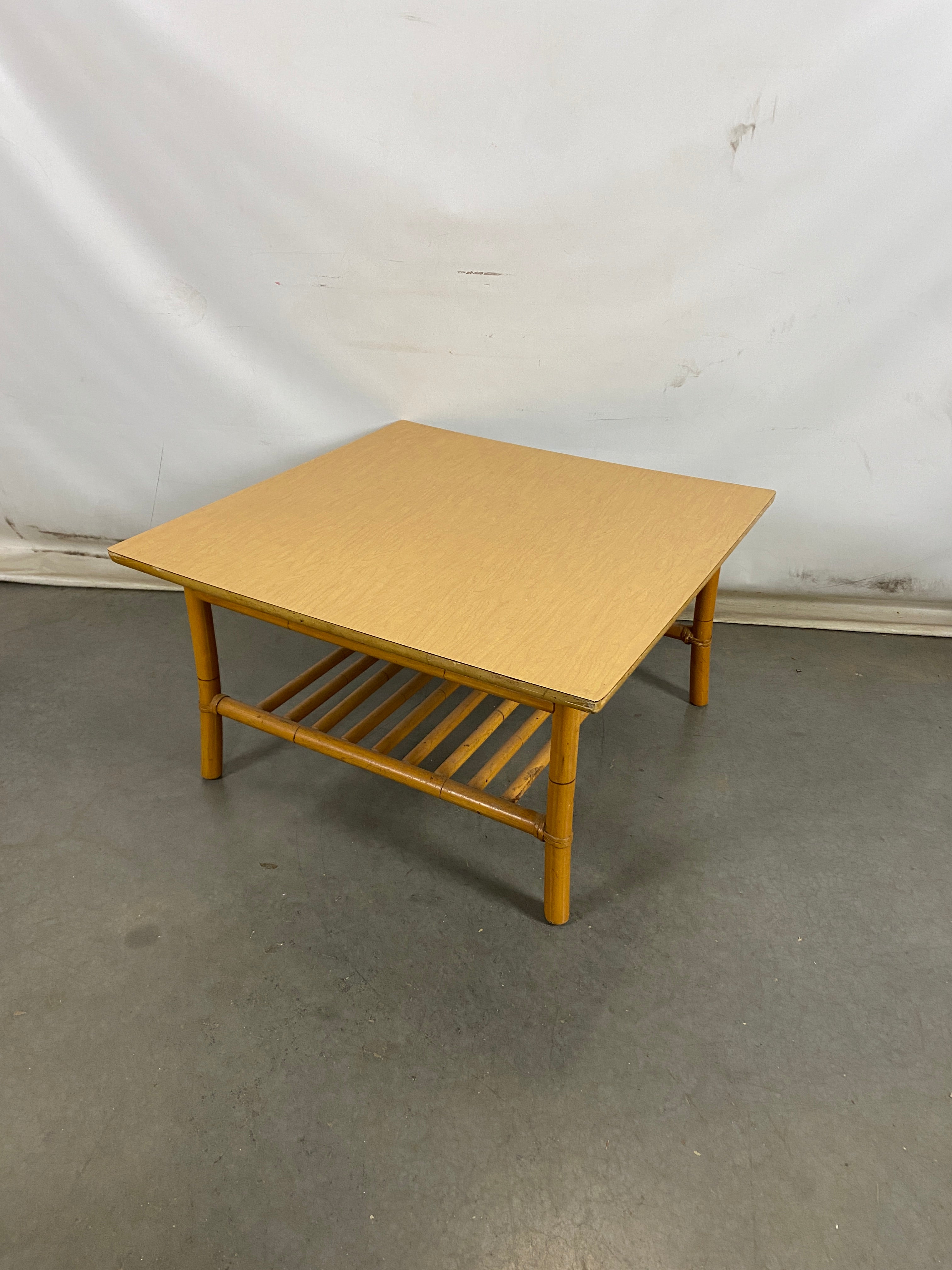 Large Bamboo-Like Wooden Table