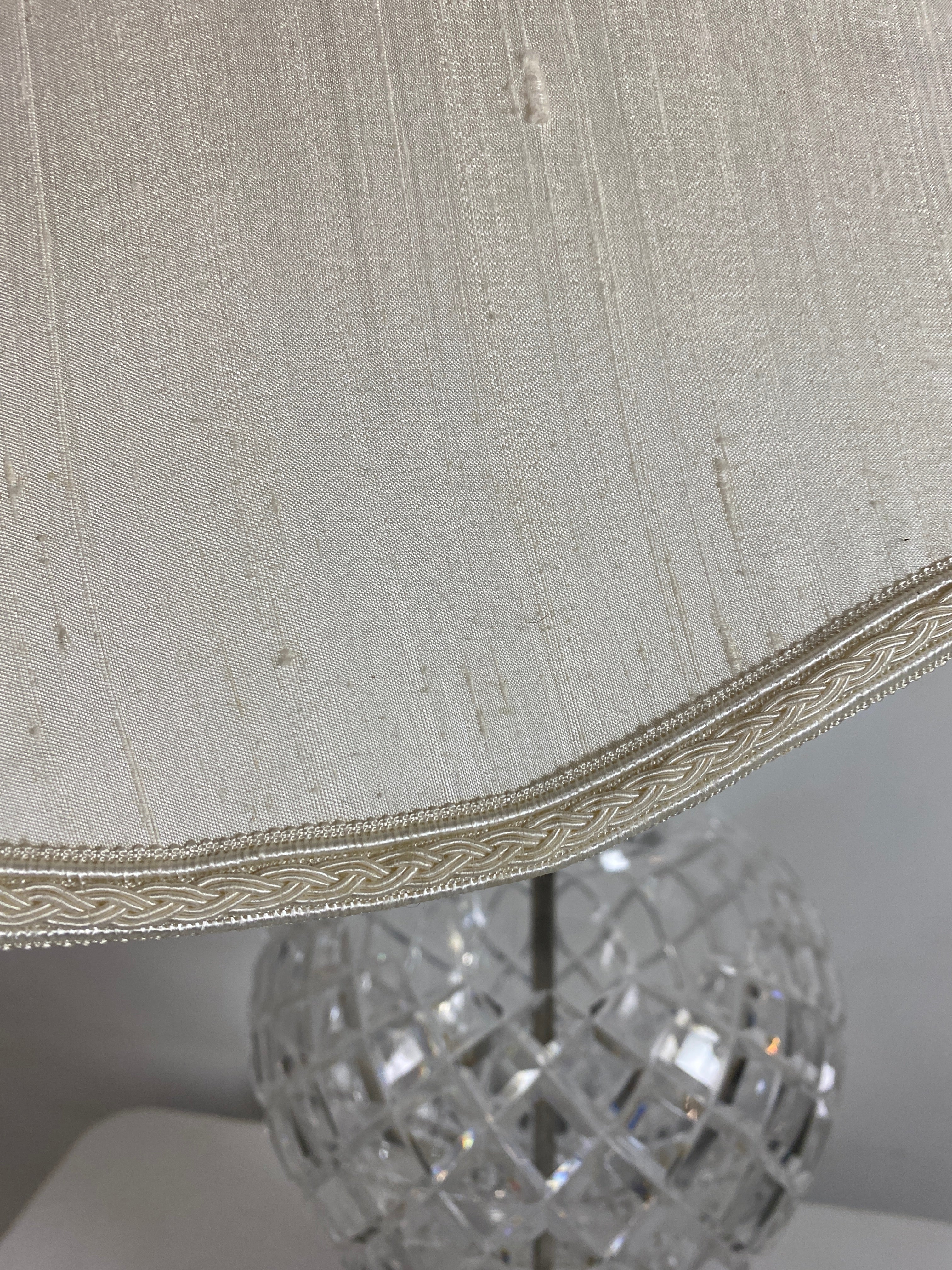 Large Crystal and Brass Lamp